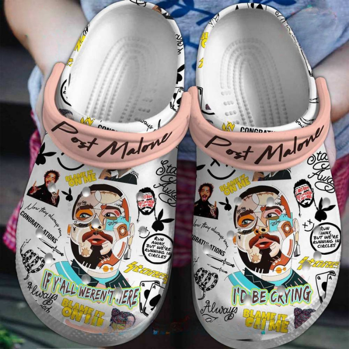 Post Malone Id Be Crying Stylish Music Crocs Clogs Shoes For Kids And Adults