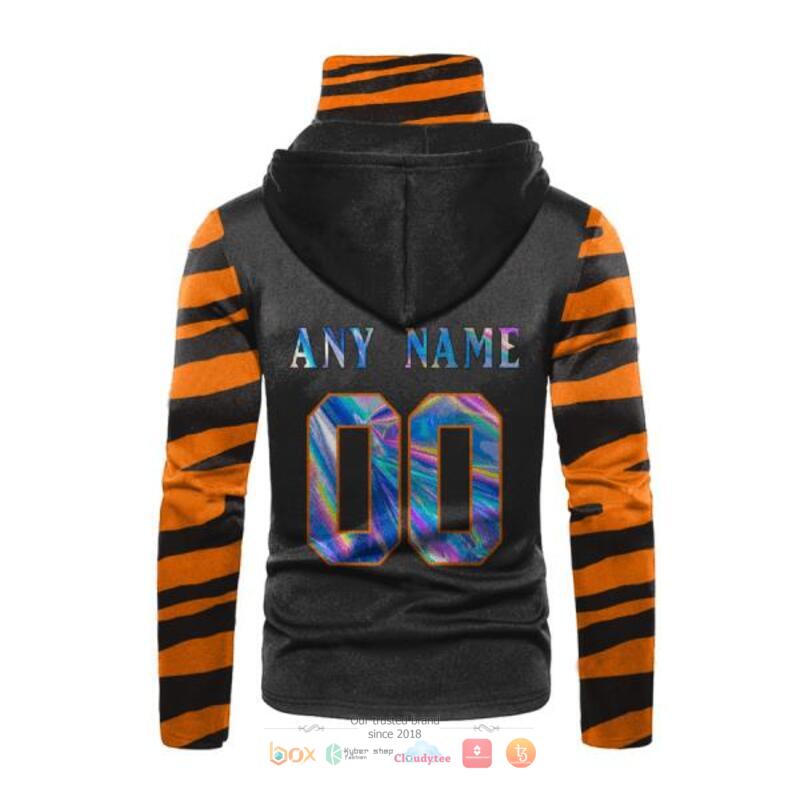 Personalized Nfl Cincinnati Bengals Black Orange Stripe Hologram Hoodie Mask - Image 3