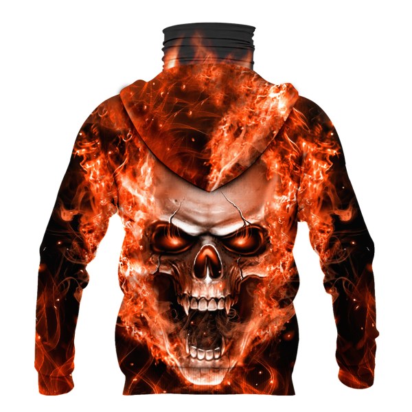 Nfl Cincinnati Bengals Flameskull 3D Hoodie Maskmask Hoodie Unique Game Day Fan Apparel - Image 3
