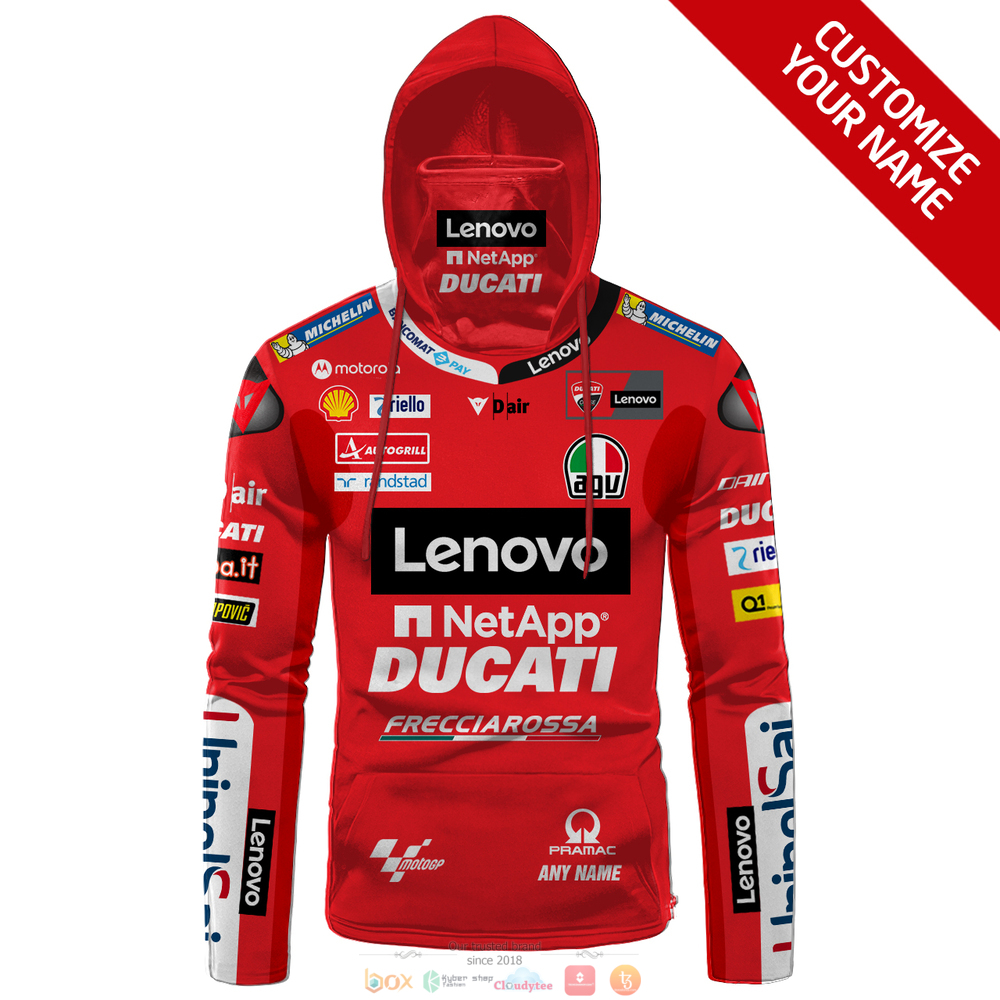 Personalized Lenovo Netapp Ducati Frecciarossa Custom 3D Hoodie Mask For Men & Women Fans - Image 2