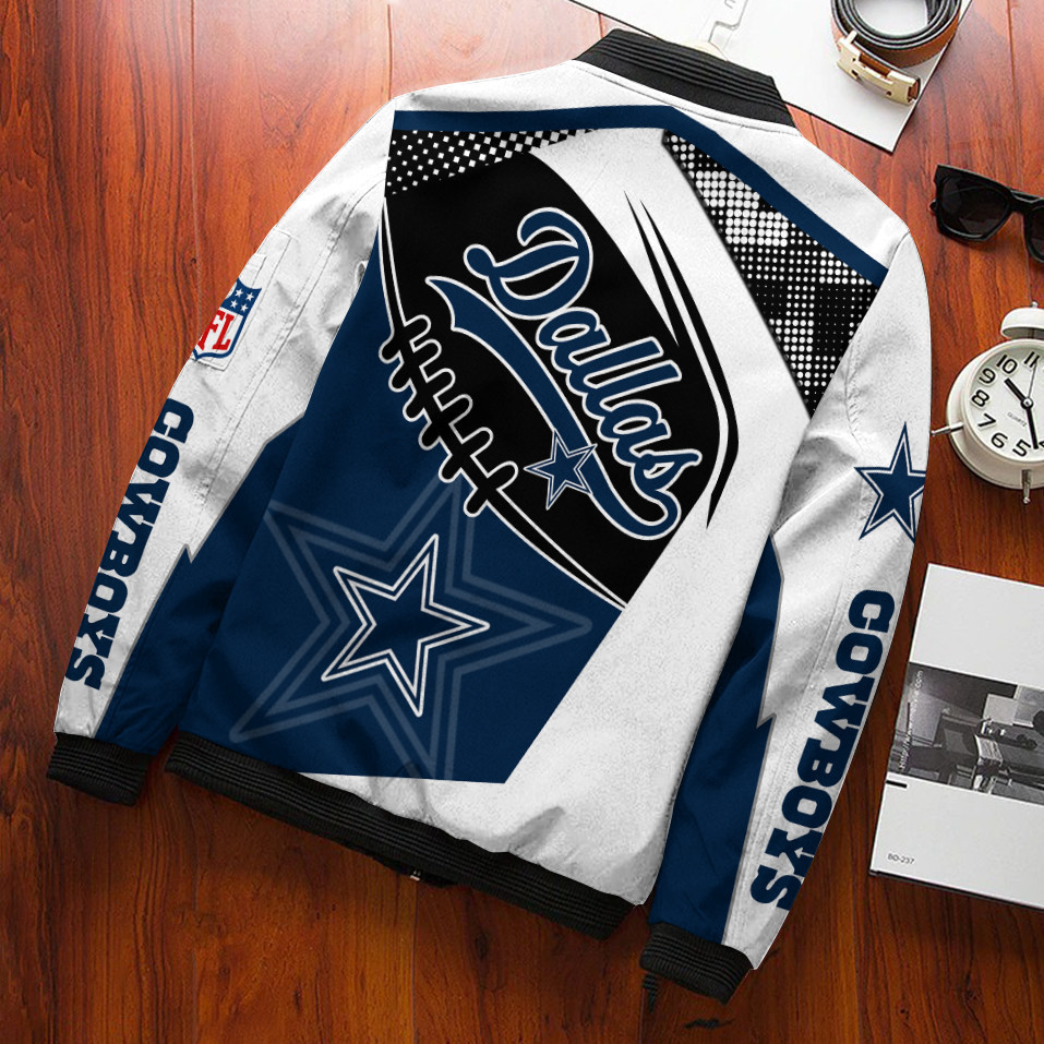 Dallas Cowboys Personalized Football Team Bomber Jacket Full Zip Jacket For Nfl Fan Sport - Image 2