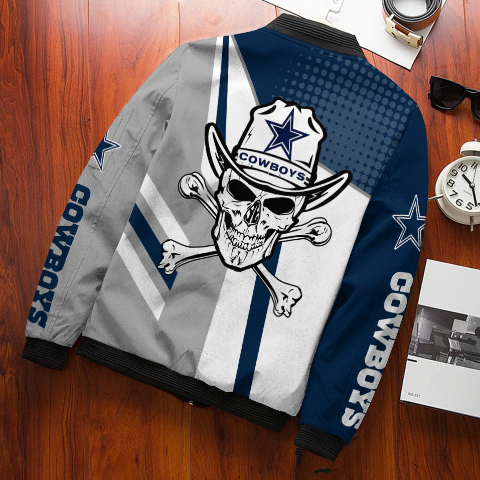 Dallas Cowboys Football Team Bomber Jacket Full Zip Jacket For Nfl Fans Sport Travel Jacket - Image 2