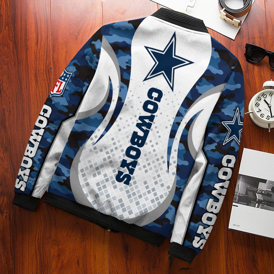 Dallas Cowboys Football Team Bomber Jacket Full Zip Jacket For Nfl Fans Sport Everyday Wear - Image 2