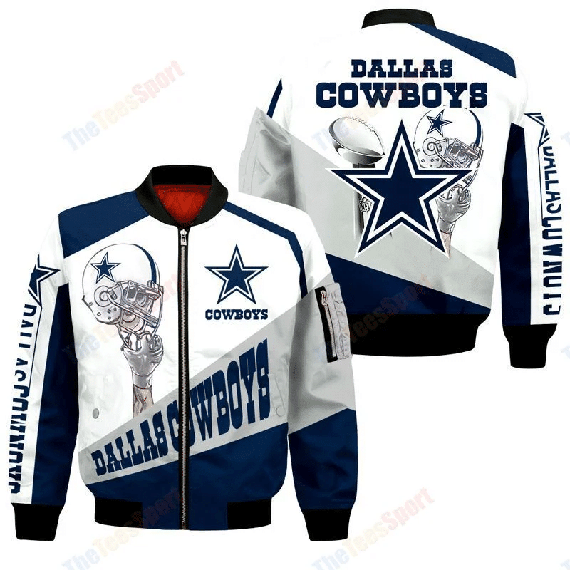 Dallas Cowboys Football Team Bomber Jacket Full Zip Jacket For Nfl Fans Sport Trendsetter Look - Image 2