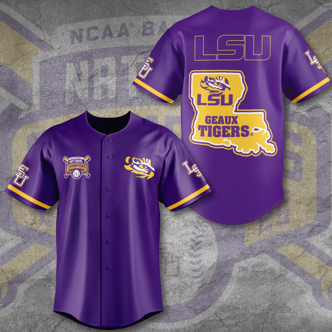 2025 LSU Tigers National Champs Baseball Baseball Jersey