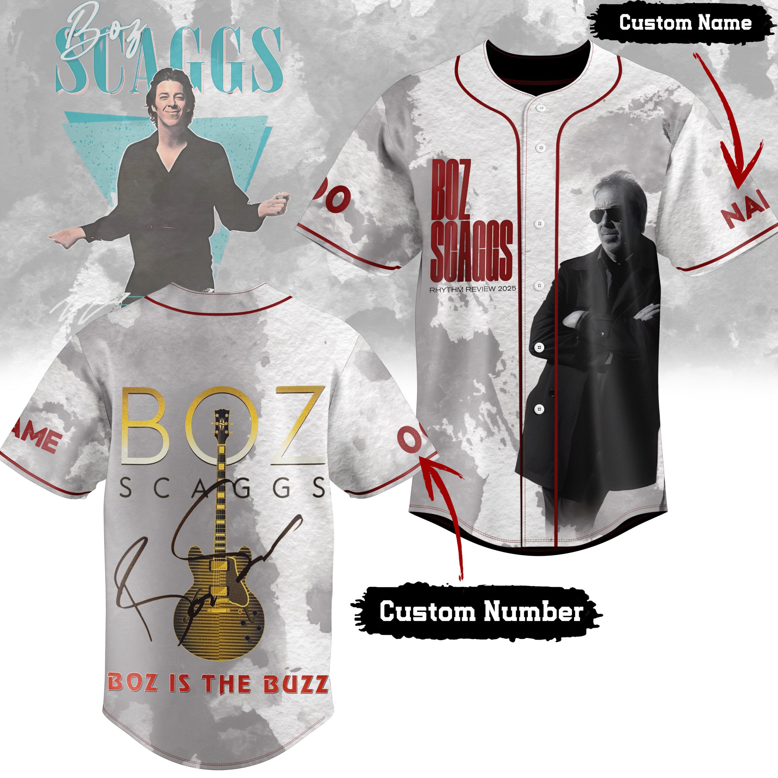 Boz Scaggs Music Custom Baseball Jersey For Fans