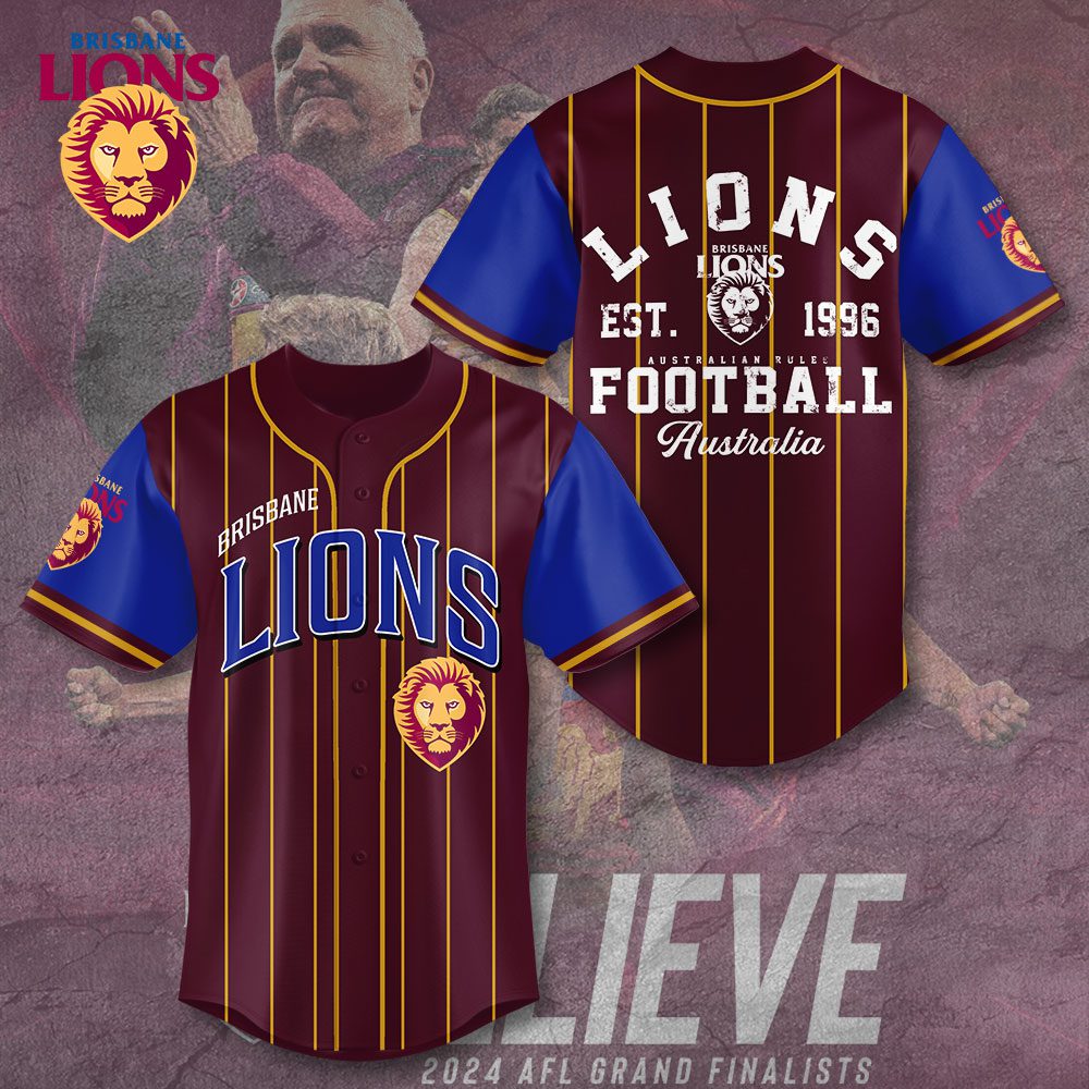 Brisbane Lions Printed Baseball Jersey For Men And Women