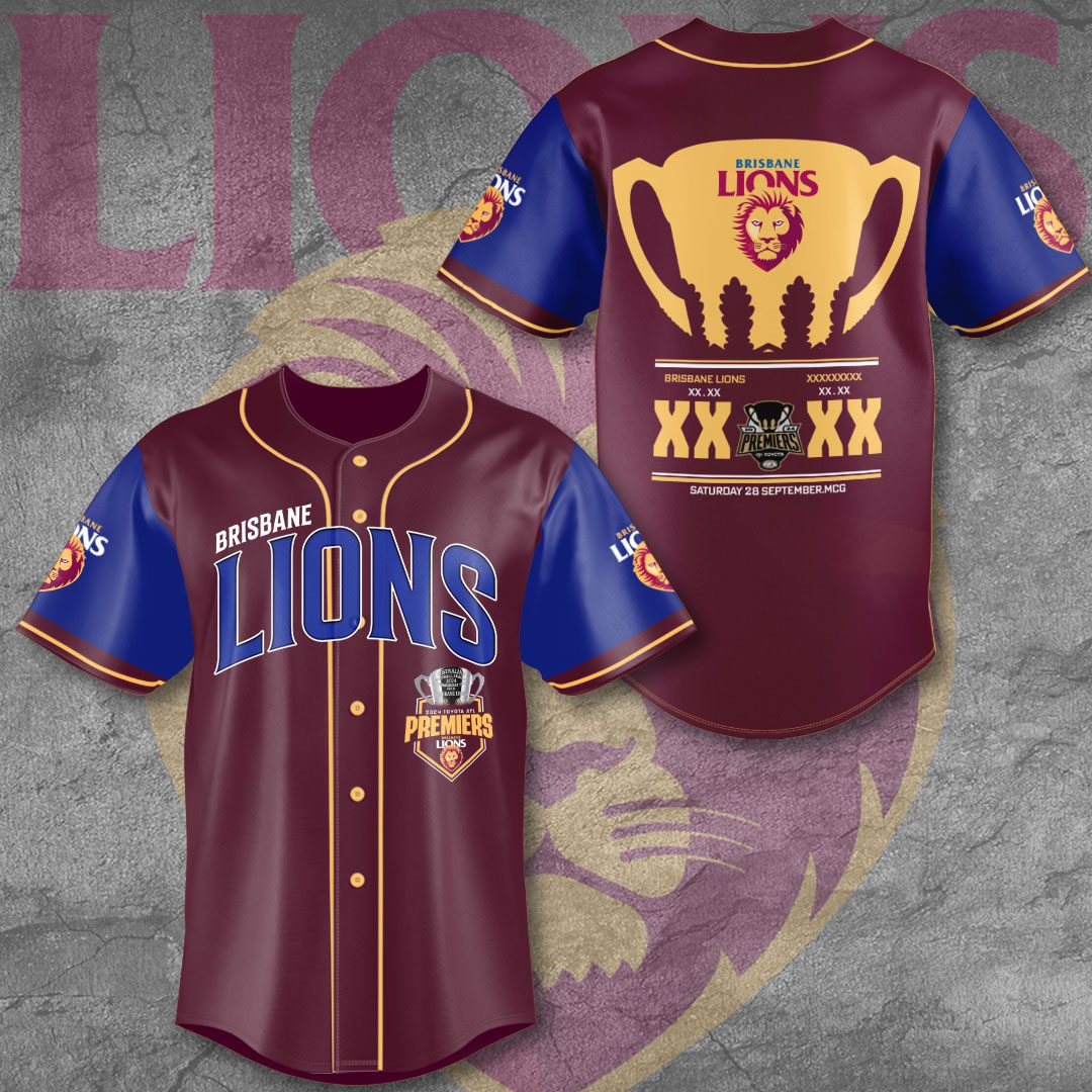 Brisbane Lions Printed Baseball Jersey For Men And Women