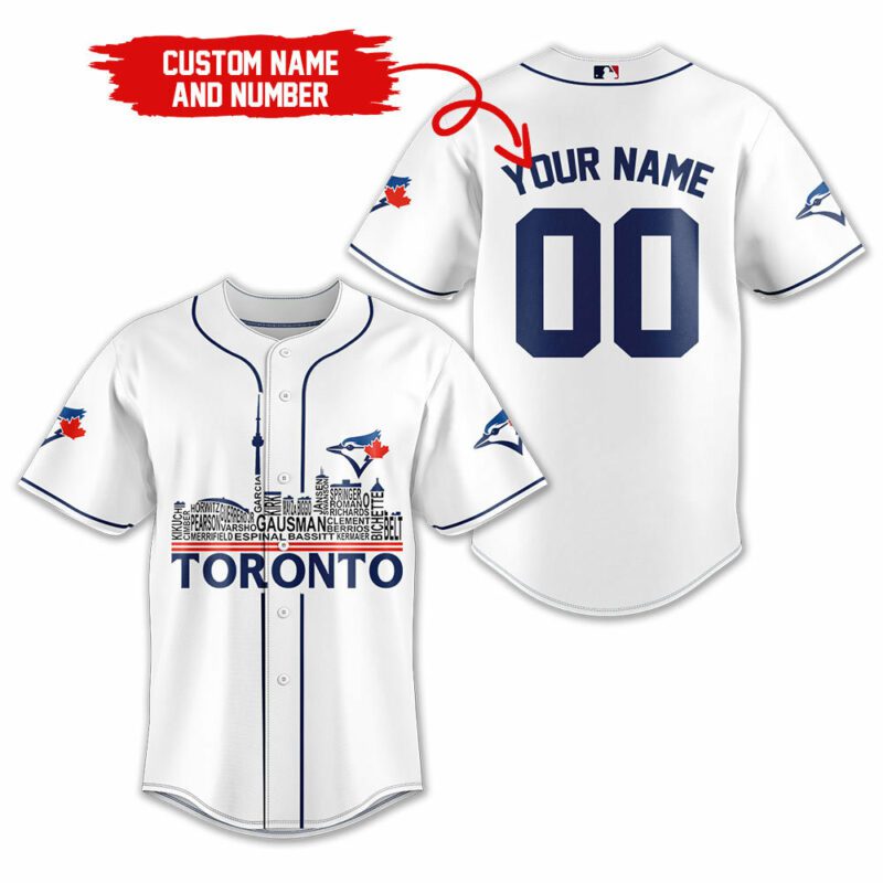 Toronto Blue Jays MLB Teams Custom Name And Number Baseball Jersey