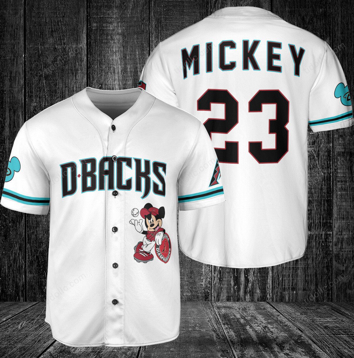 Arizona Diamondbacks Custom Mickey Baseball Jersey White