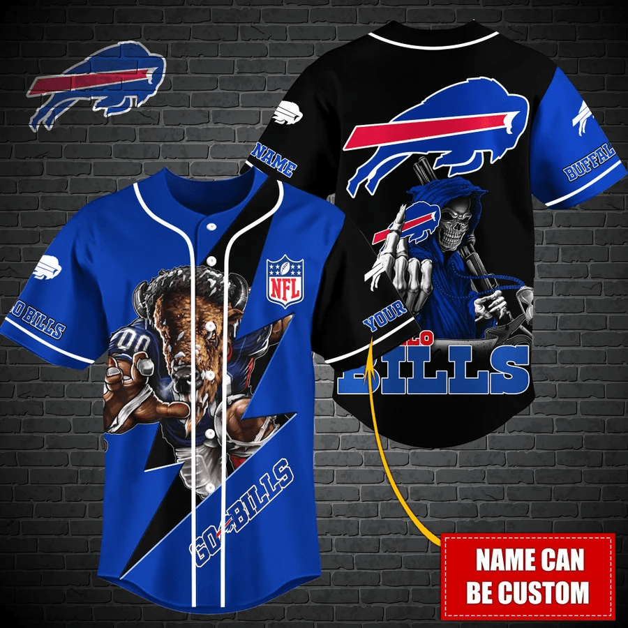 Buffalo Bills NFL 3D Custom Baseball Jersey For Men And Women For Men And Women 