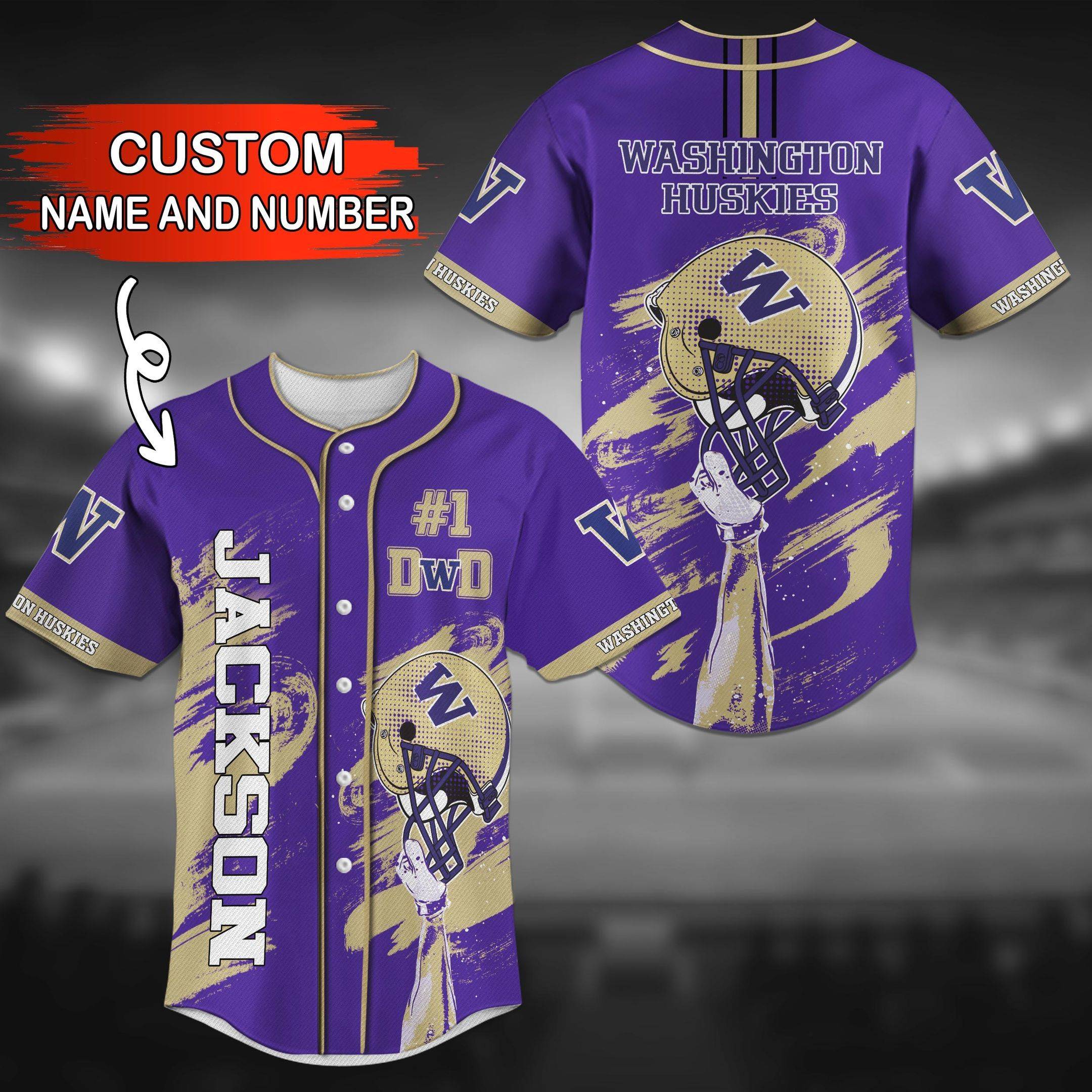 Washington Huskies NCAA Custom Baseball Jersey For Men And Women