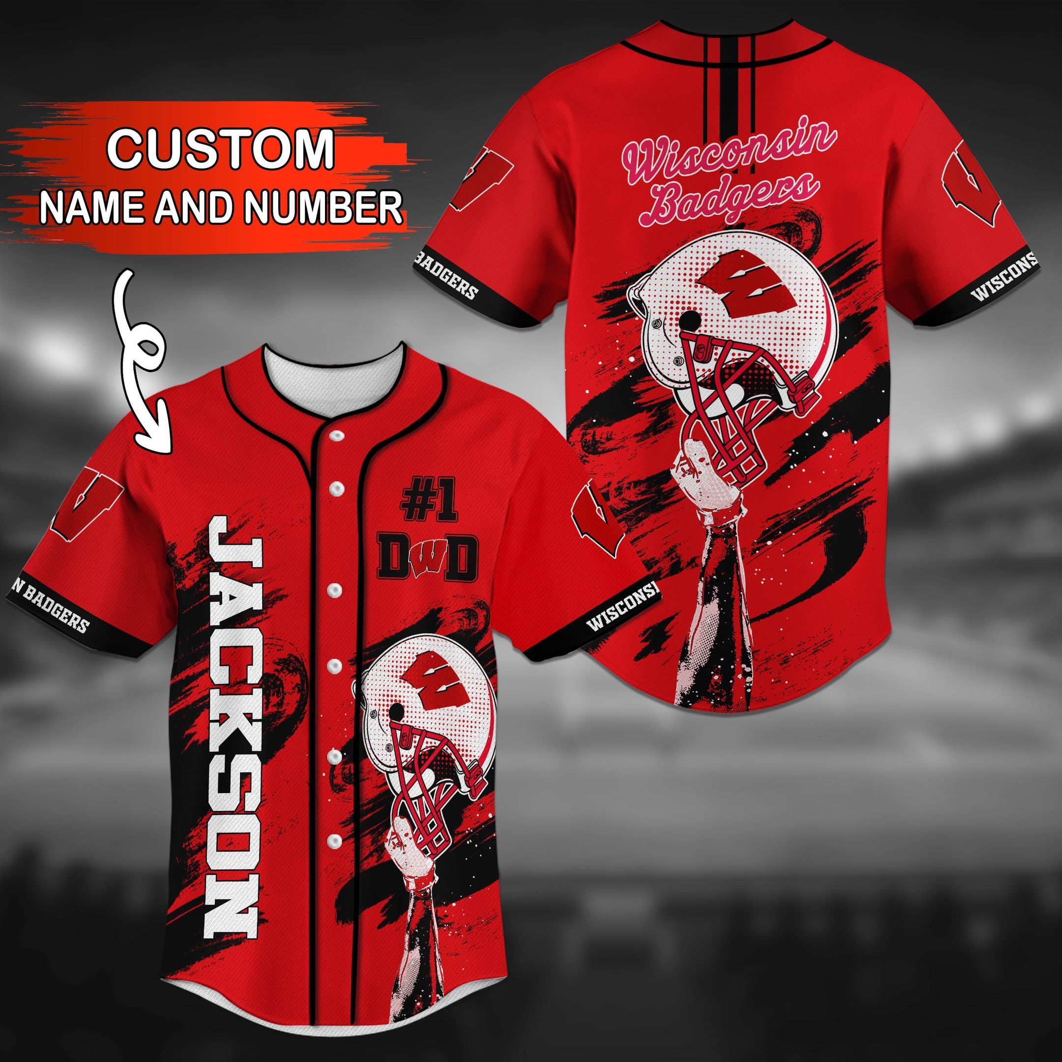 Wisconsin Badgers NCAA Custom Baseball Jersey For Men And Women