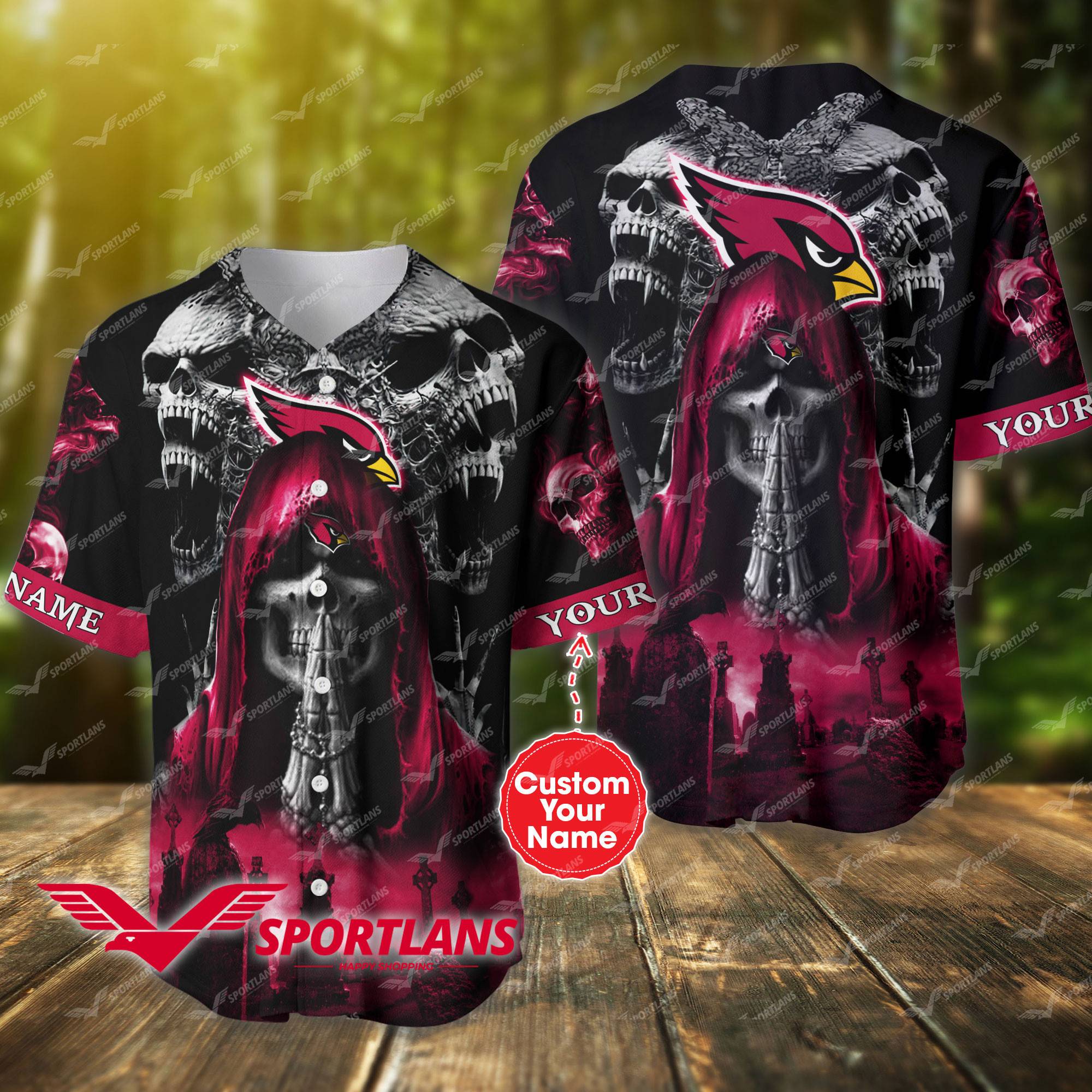 Arizona Cardinals NFL 3D Custom Baseball Jersey For Men And Women