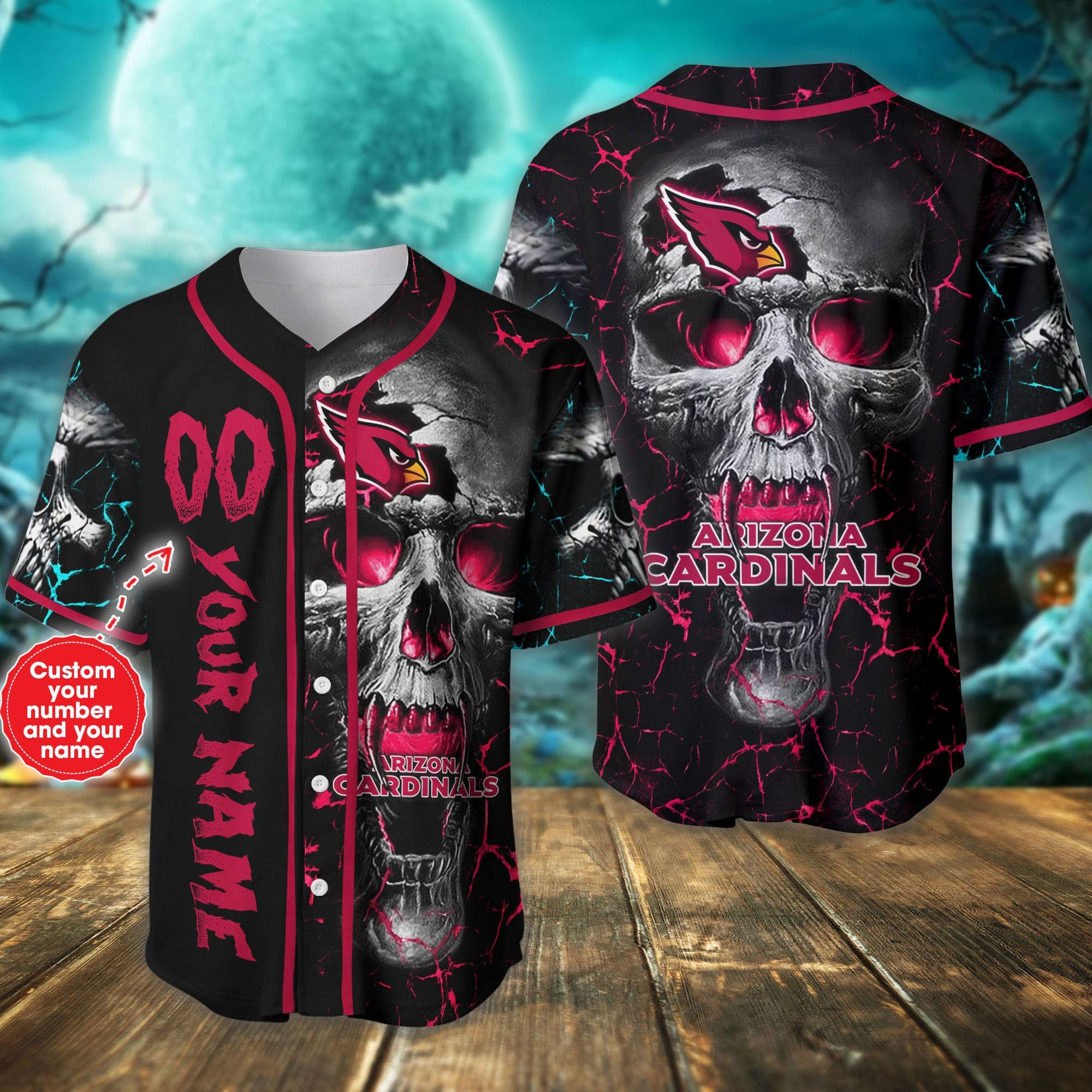 Arizona Cardinals NFL 3D Custom Baseball Jersey