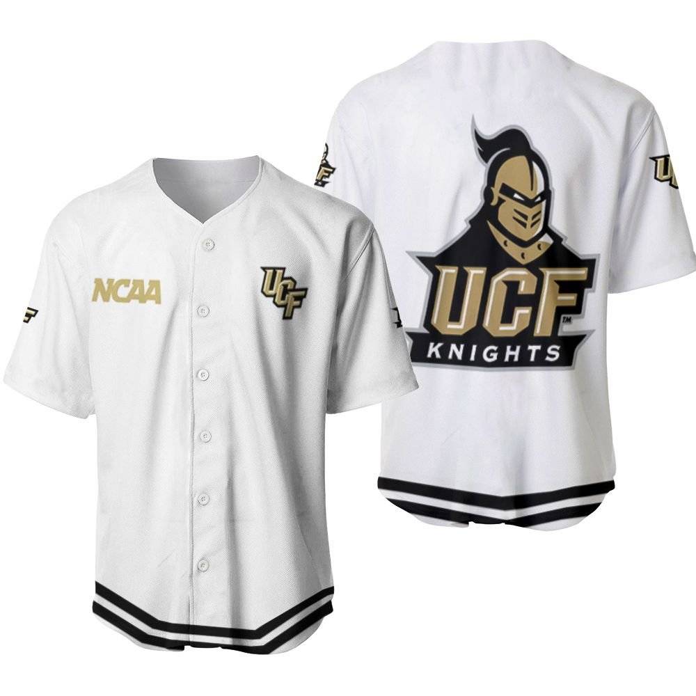 Ucf Knights Ncaa Classic White With Mascot Logo Gift For Ucf Knights Fans Baseball Jersey