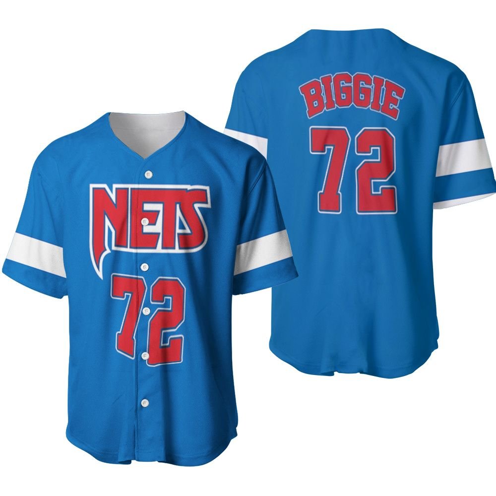 Brooklyn Nets Biggie #72 NBA Basketball Team New Arrival Blue 3D Designed Allover Gift For Brooklyn Fans Baseball Jersey