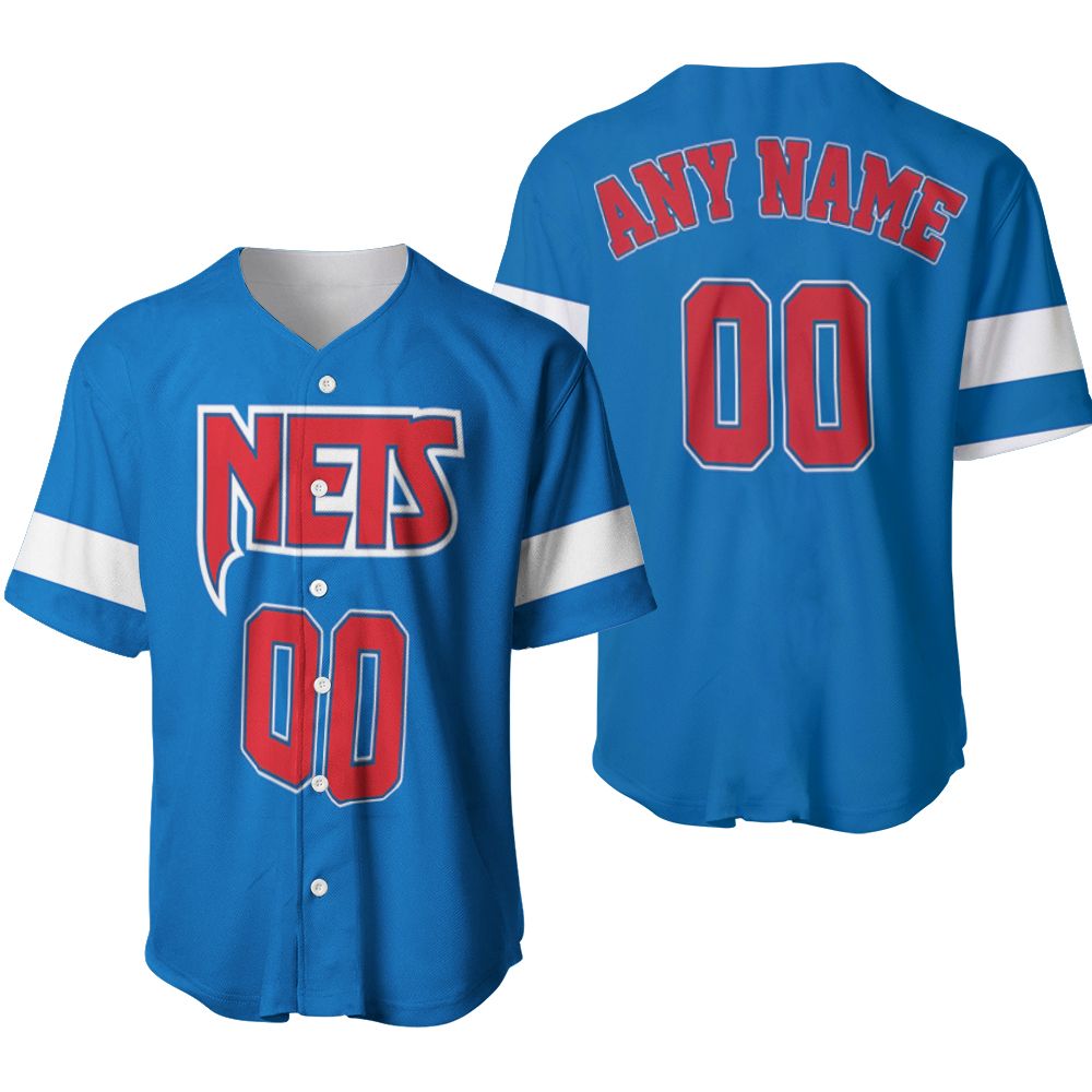 Brooklyn Nets NBA Basketball Team New Arrival Blue 3D Designed Allover Custom Gift For Brooklyn Fans Baseball Jersey