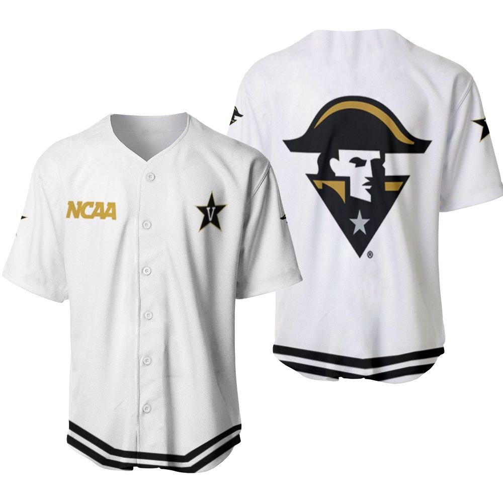 Vanderbilt Commodores Ncaa Classic White With Mascot Logo Gift For Vanderbilt Commodores Fans Baseball Jersey