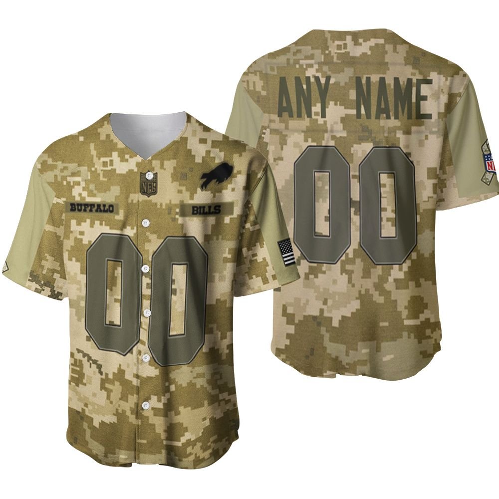 Buffalo Bills NFL American Football Camouflage 3D Designed Allover Custom Gift For Bills Fans Baseball Jersey