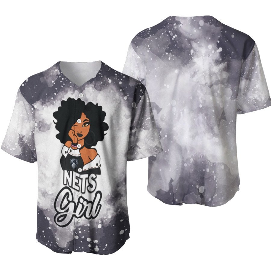 Brooklyn Nets Girl African Girl NBA Team Gift For Brooklyn Nets Fans Baseball Jersey