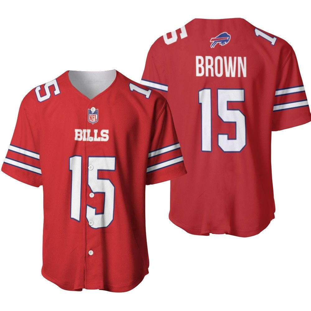 Buffalo Bills John Brown #15 Great Player NFL American Football Red Color Rush Jersey Style Gift For Bills Fans Baseball Jersey