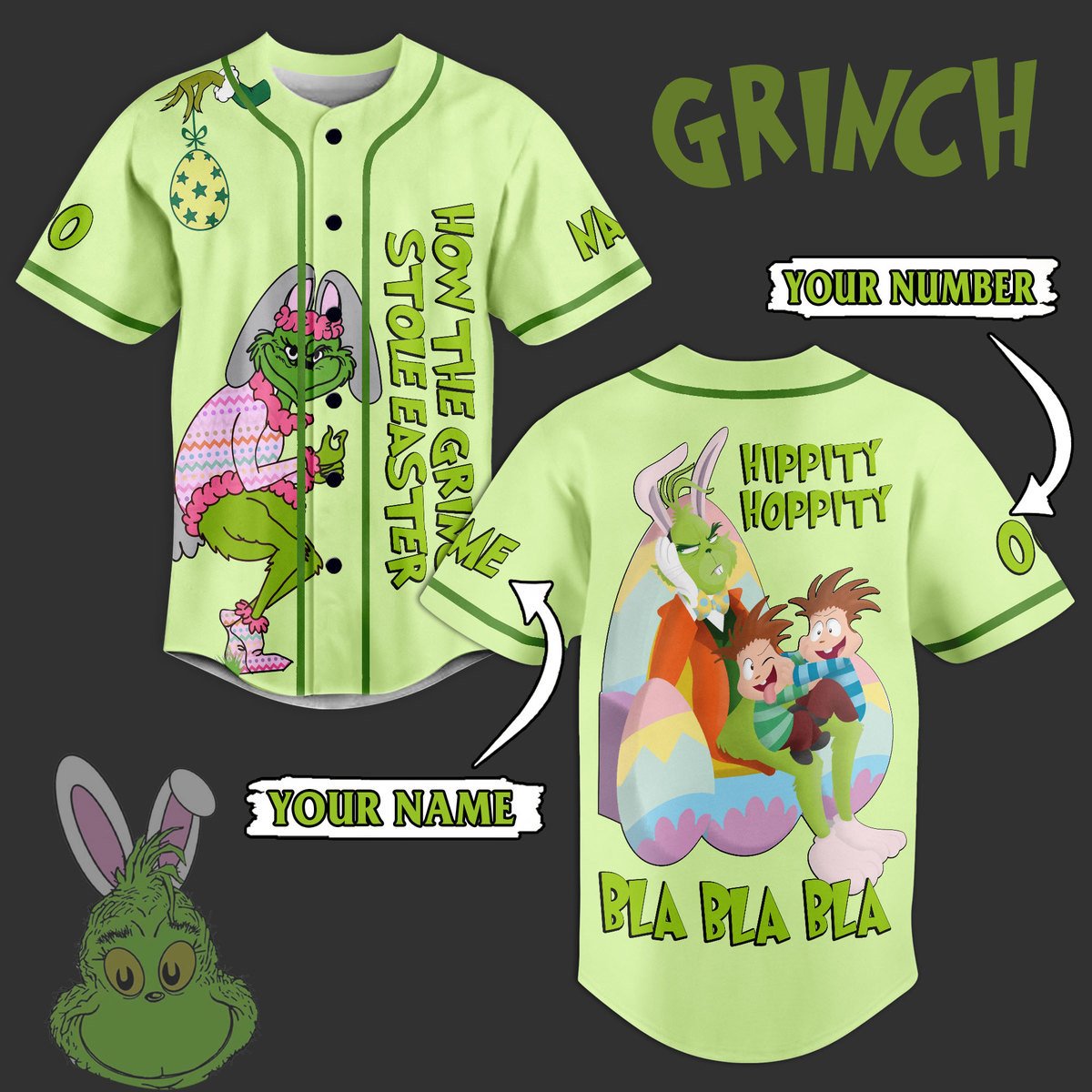 The Grinch Baseball Jersey New Season For Fans