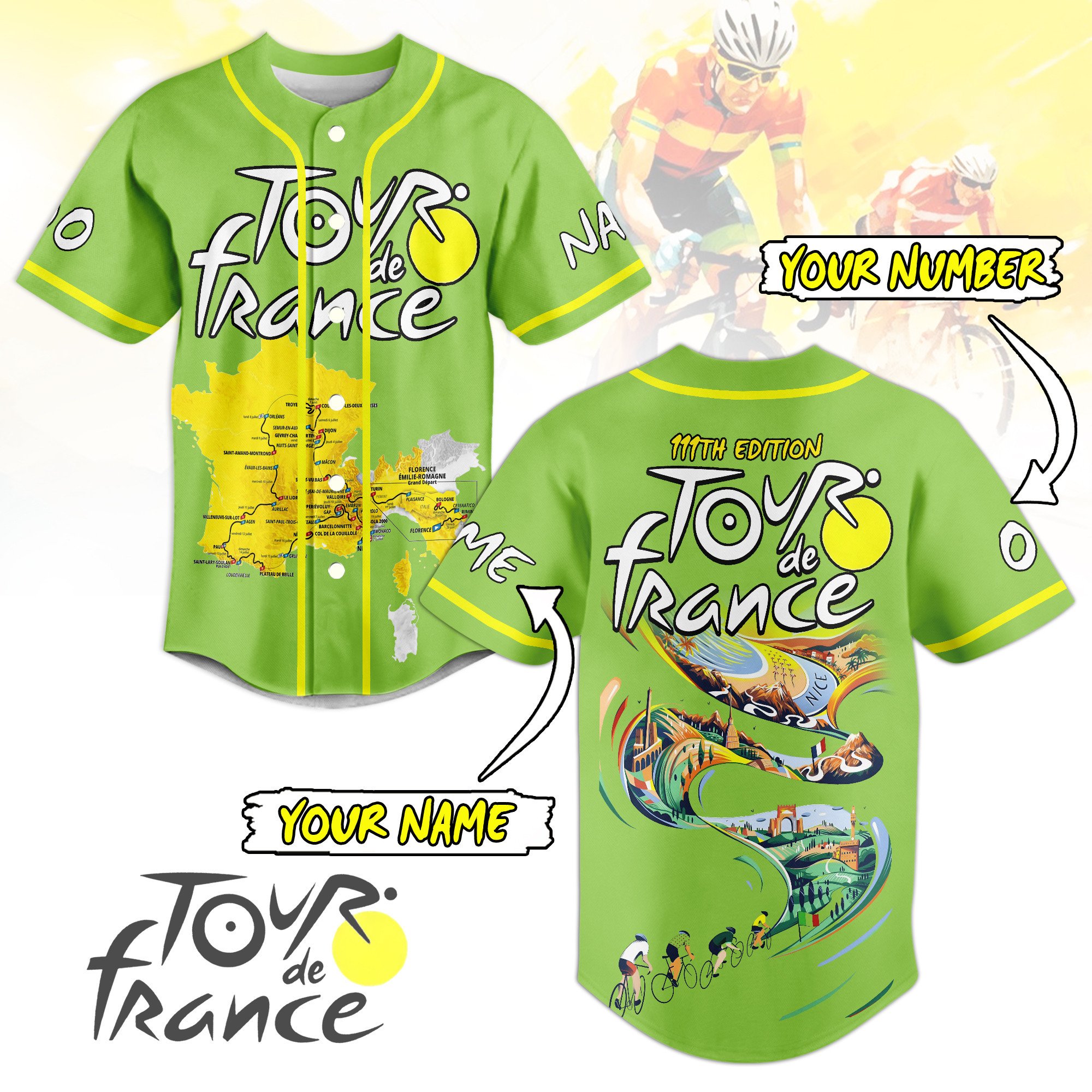 Tour De France Baseball Jersey New Season For Fans