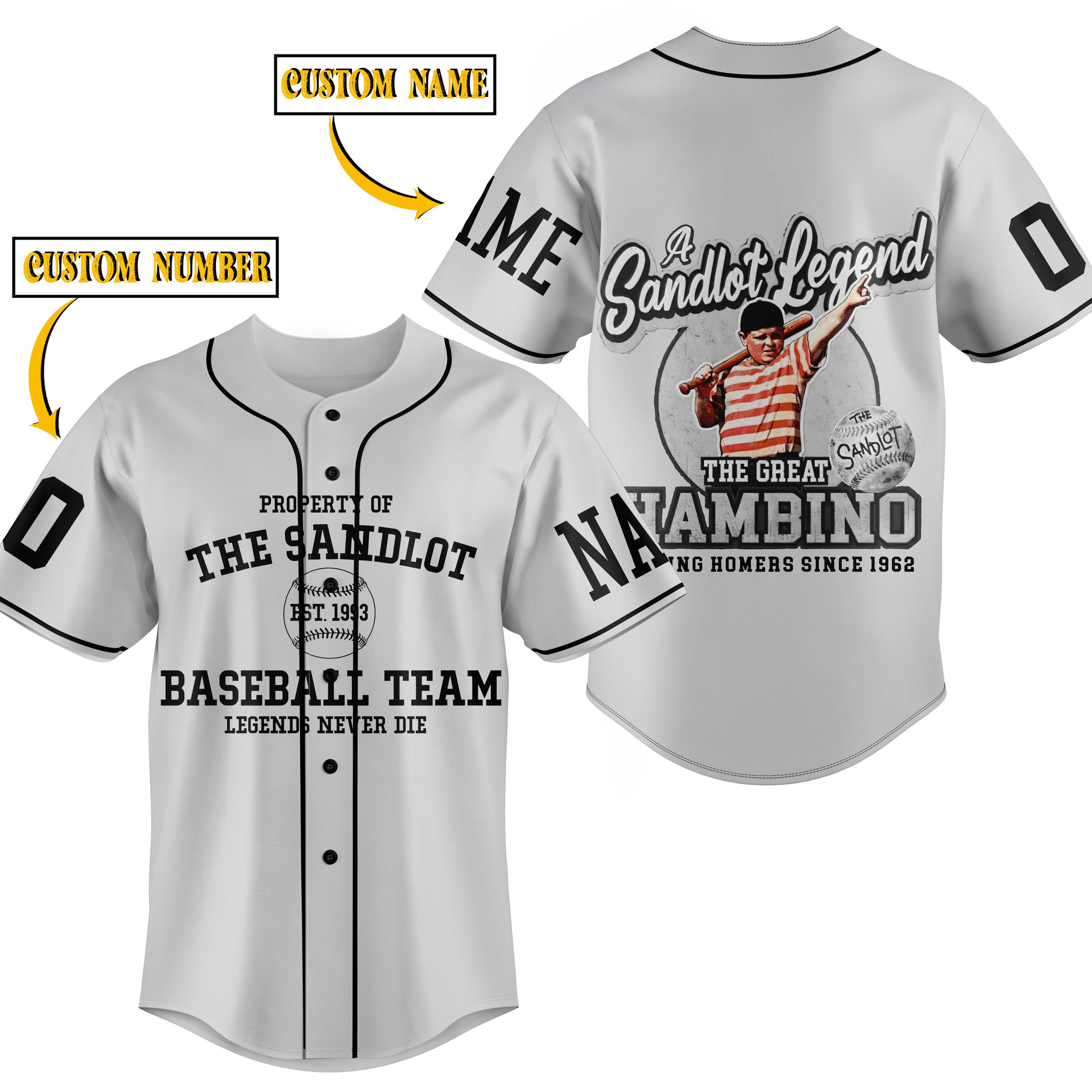 The Sandlot Baseball Jersey New Season For Fans