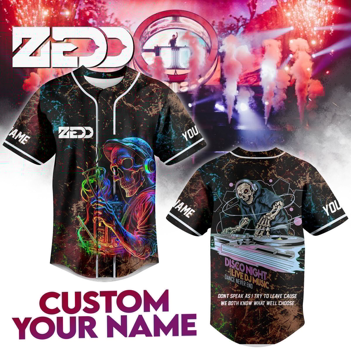 Zedd Baseball Jersey New Season For Fans