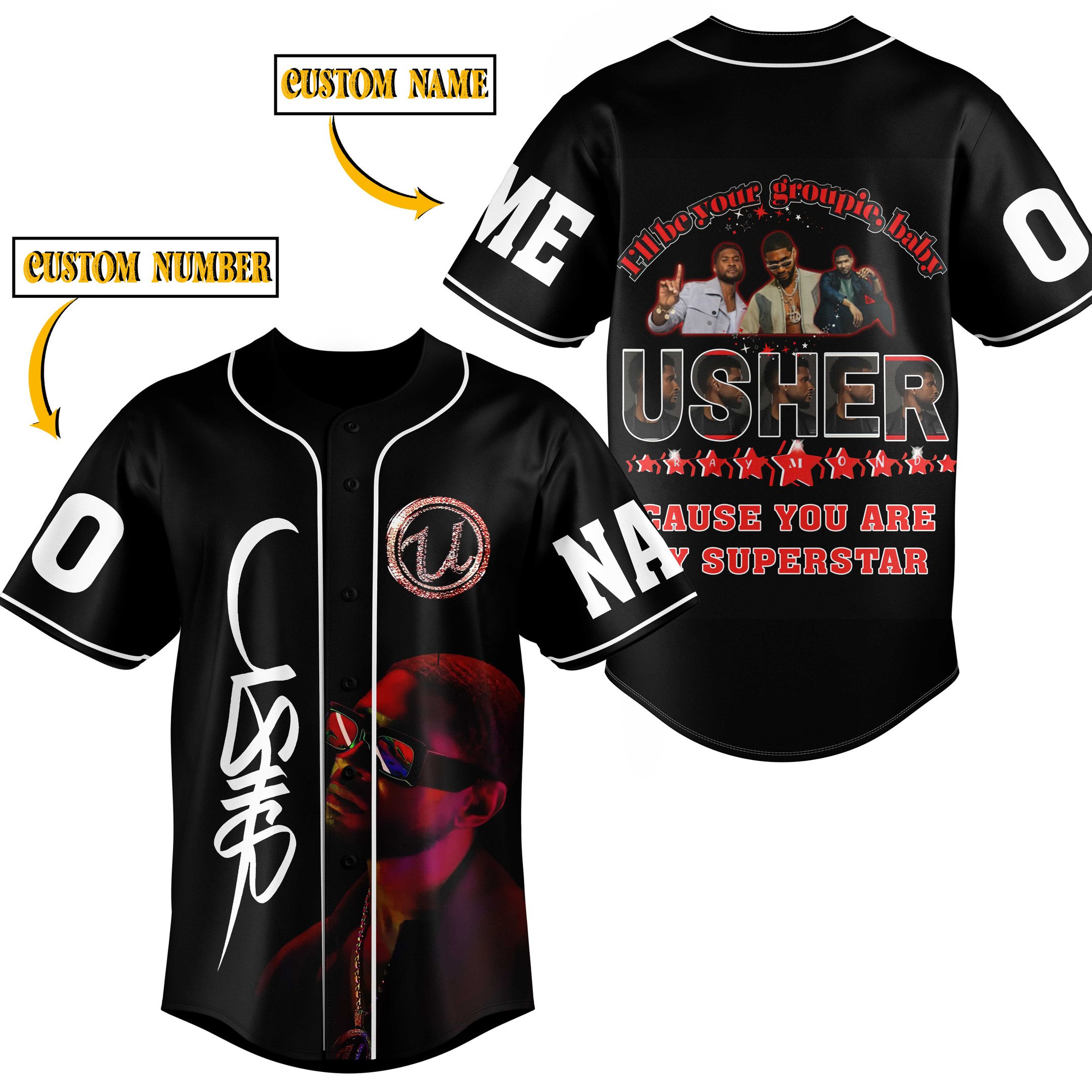 Usher Baseball Jersey New Season For Fans
