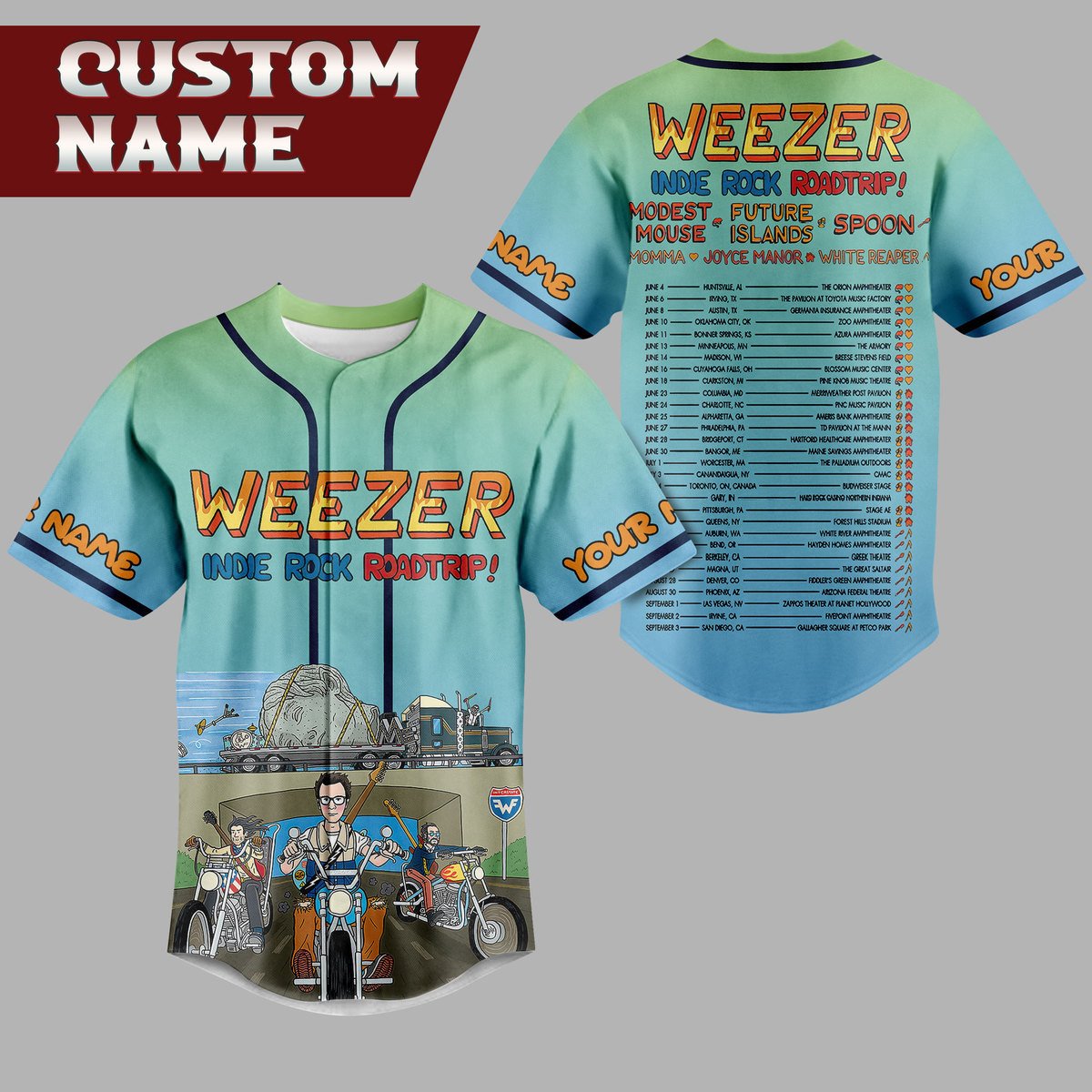 Weezer Baseball Jersey New Season For Fans