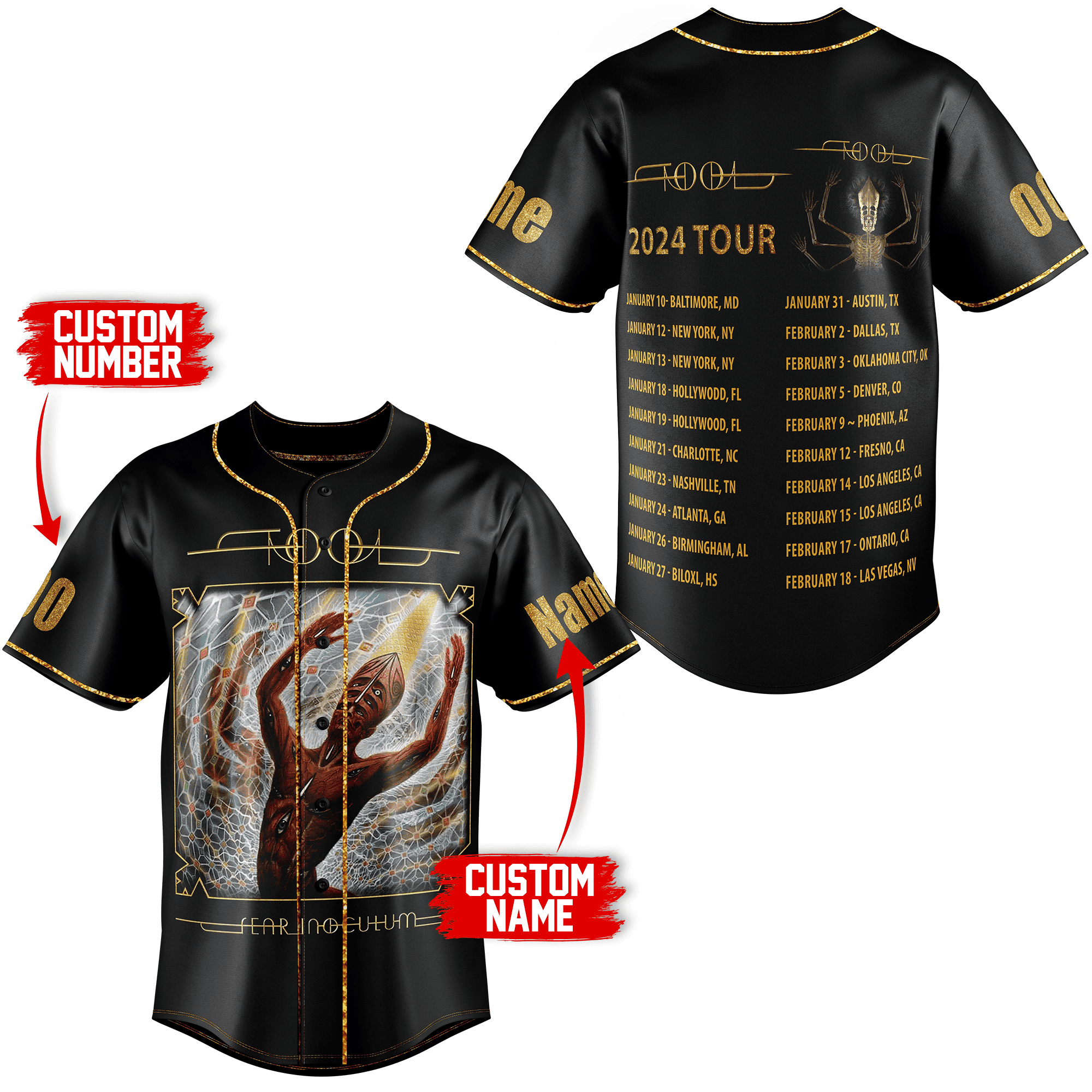 Tool Baseball Jersey New Season For Fans
