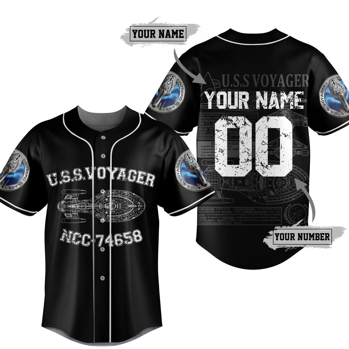 USS Voyager Baseball Jersey New Season For Fans