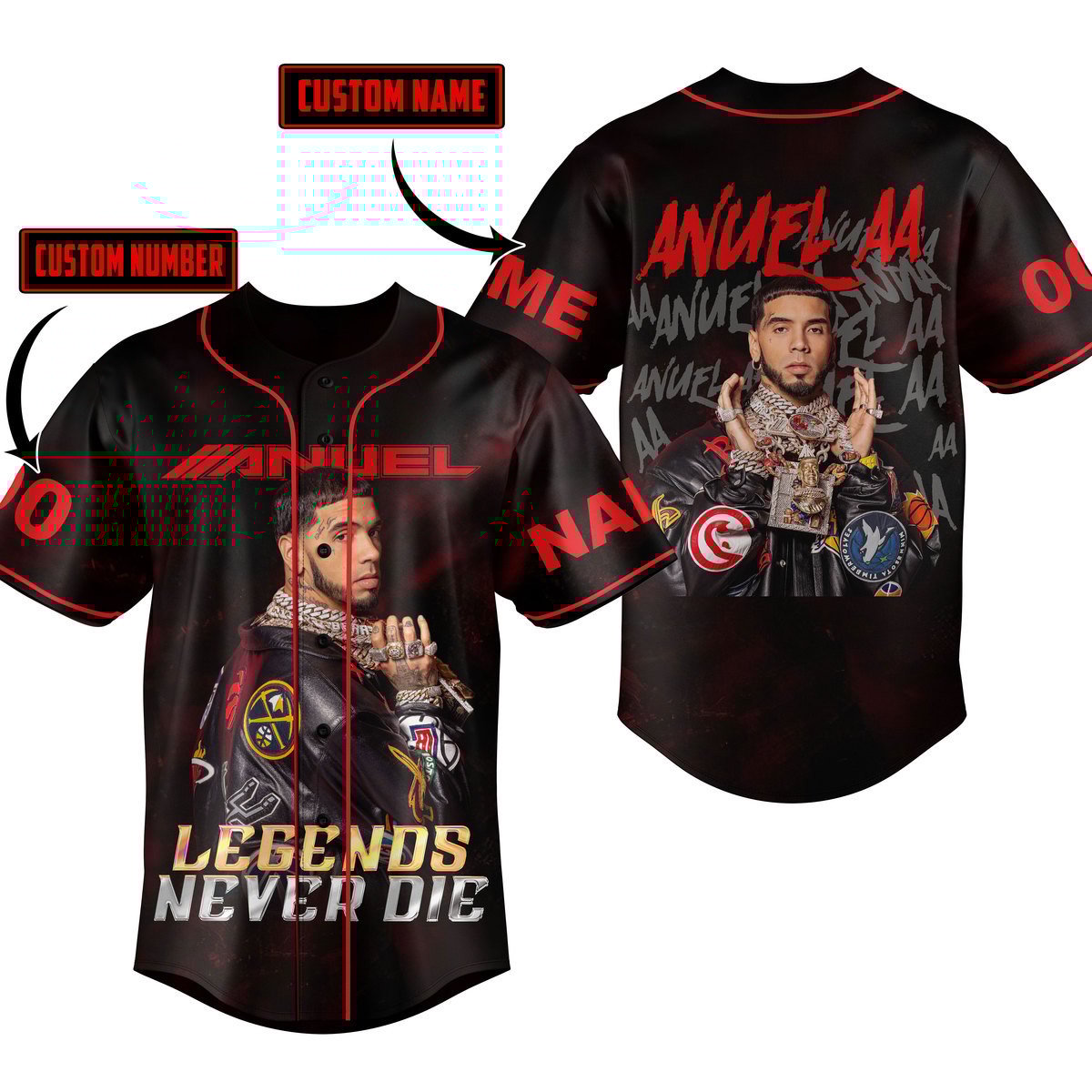 Anuel AA Baseball Jersey New Season For Fans