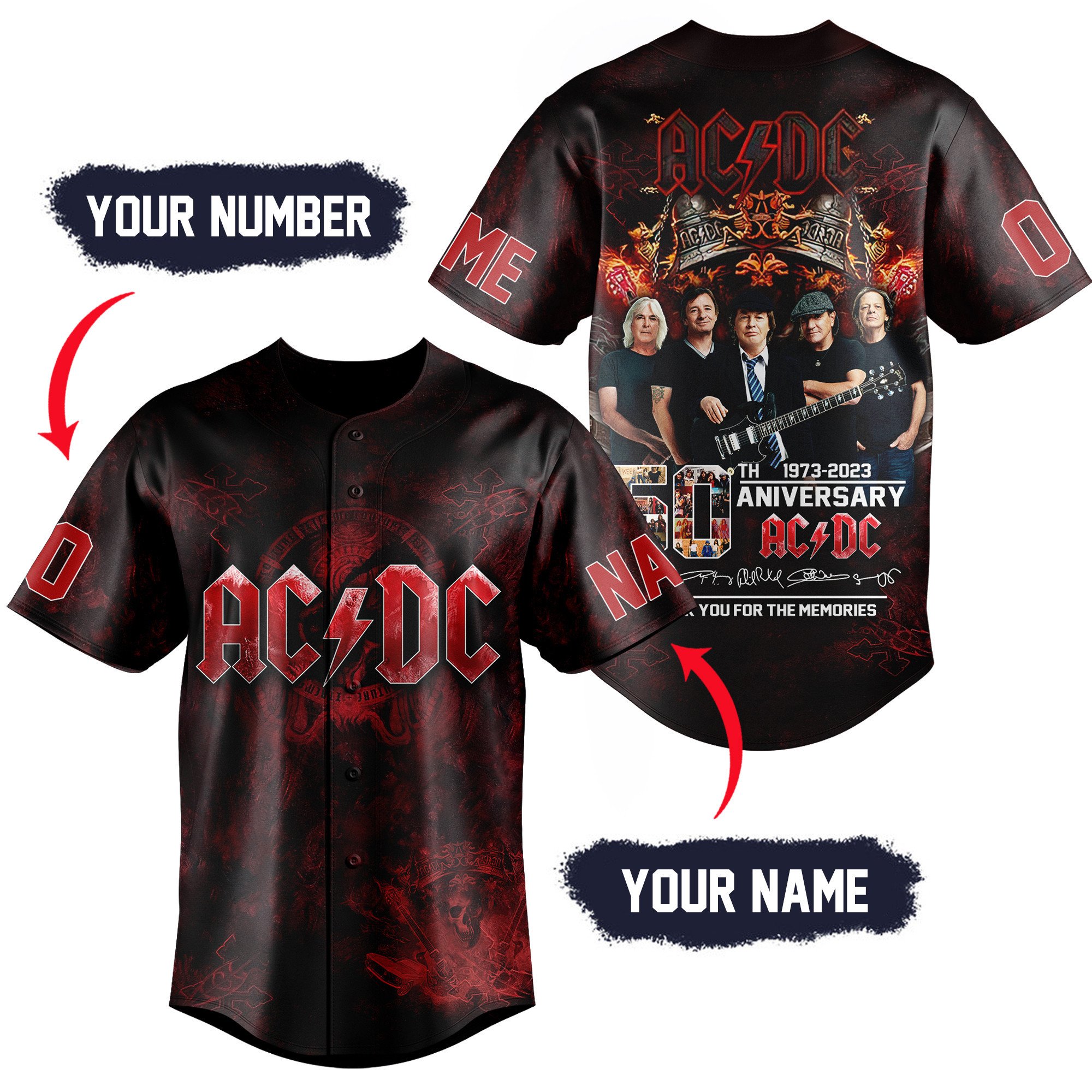 AC/DC Baseball Jersey New Season For Fans