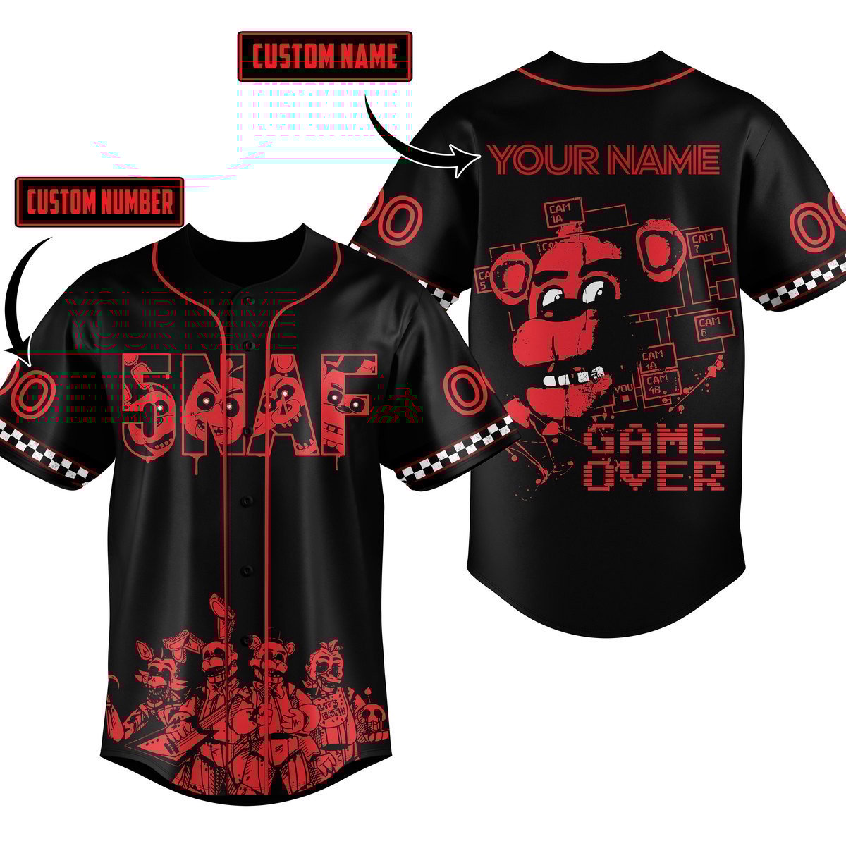 5NAF Game Over Baseball Jersey New Season For Fans