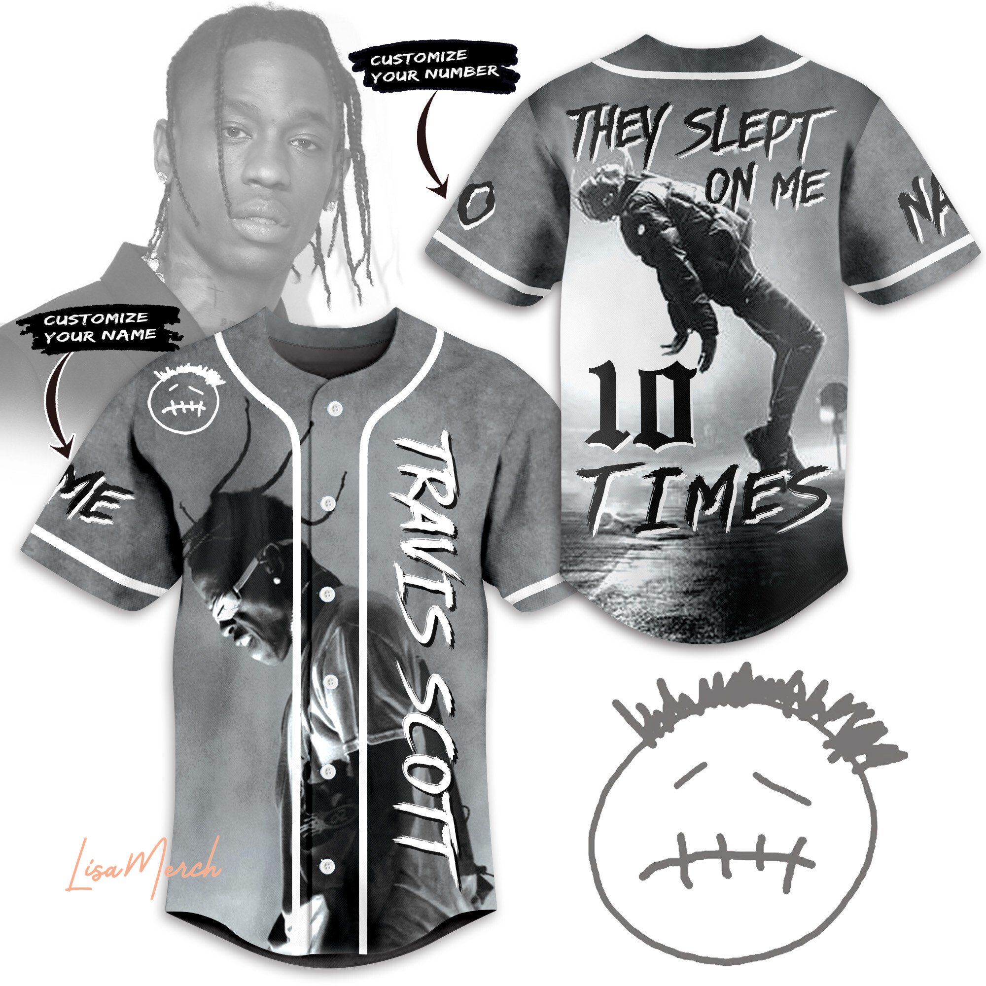 Travis Scott Baseball Jersey New Season For Fans
