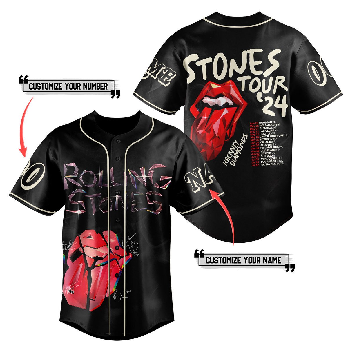 The Rolling Stones Baseball Jersey New Season For Fans