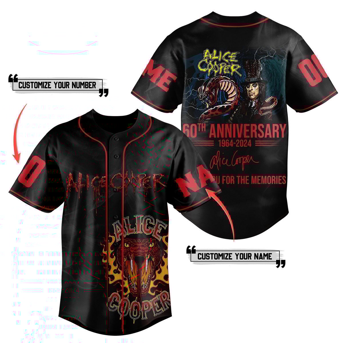 Alice Cooper Baseball Jersey New Season For Fans