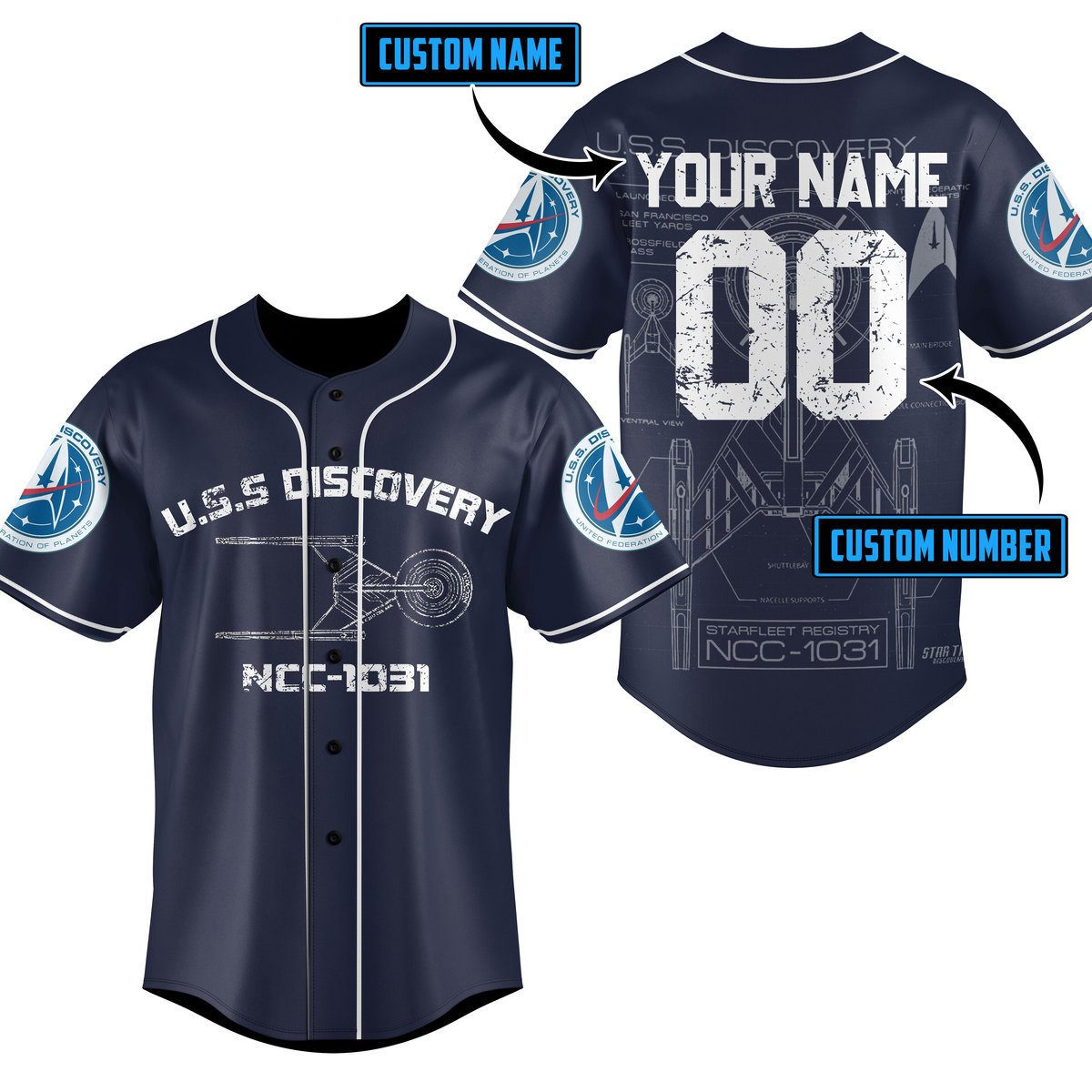 USS Discovery Baseball Jersey New Season For Fans