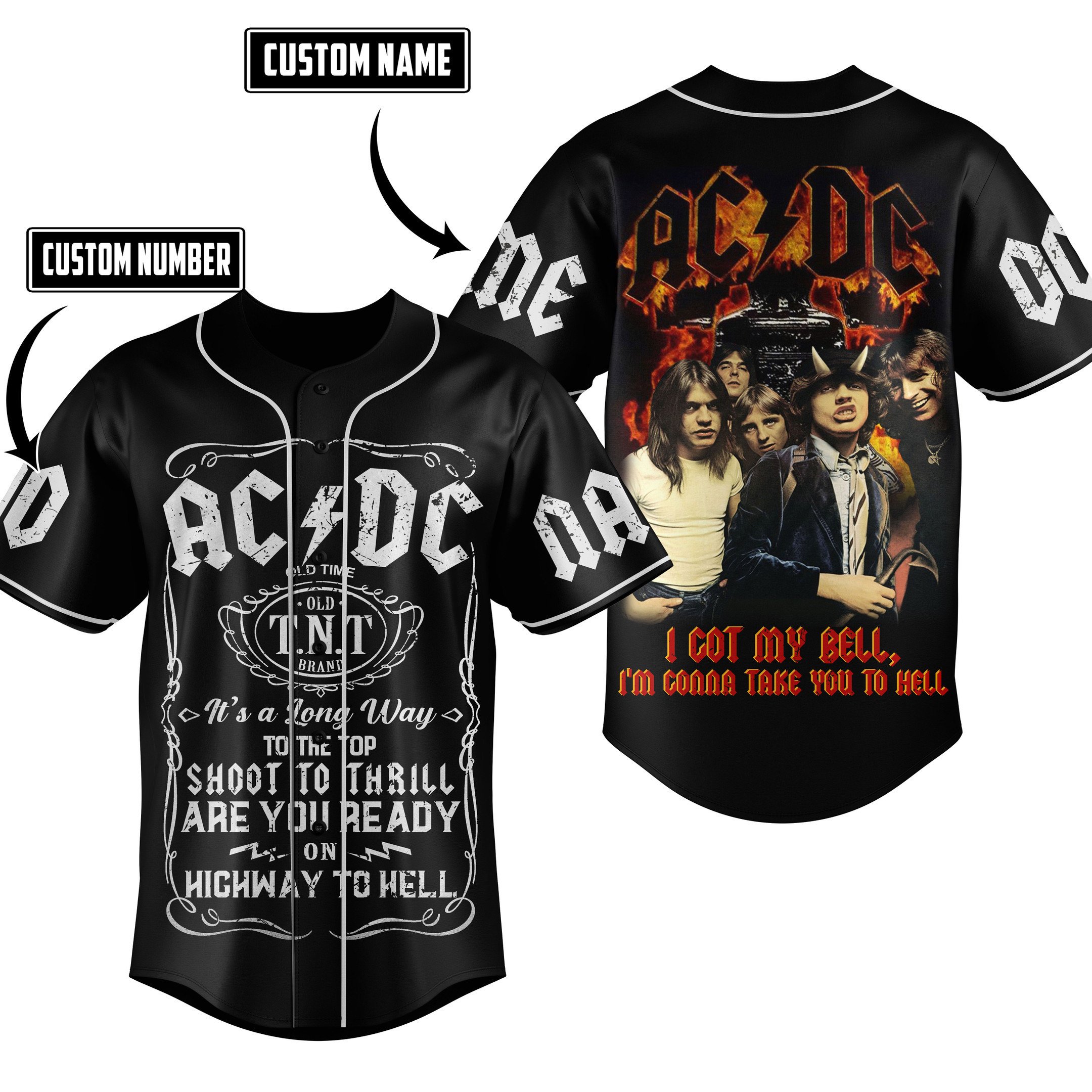 AC/DC Rock Band Baseball Jersey New Season For Fans