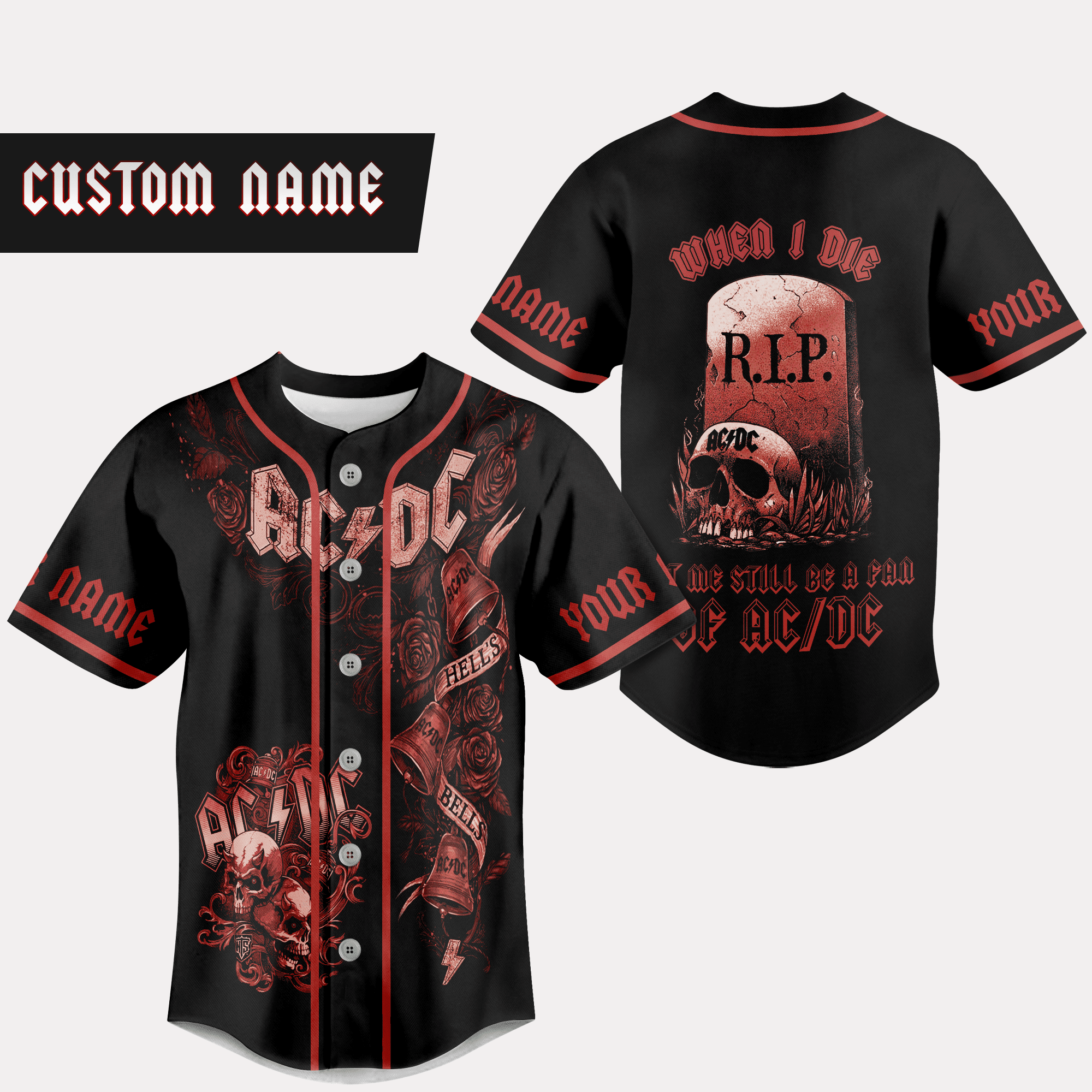 AC/DC When I Die Baseball Jersey New Season For Fans