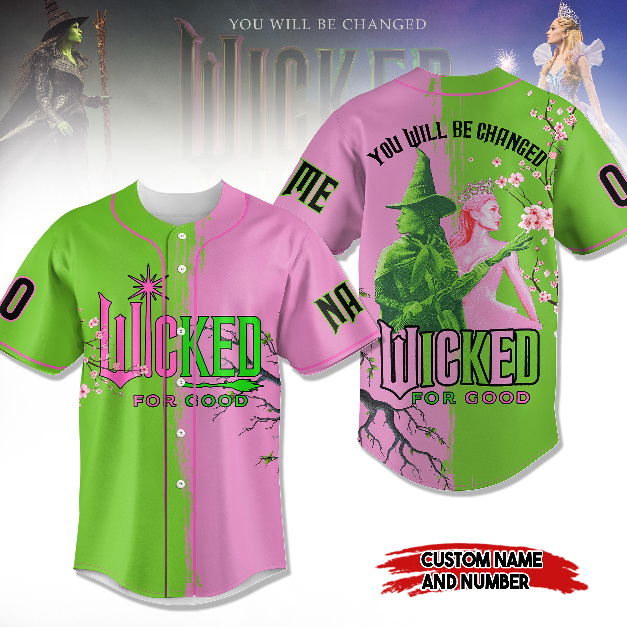 Wicked For Good Movie Custom Baseball Jersey New Season For Fans