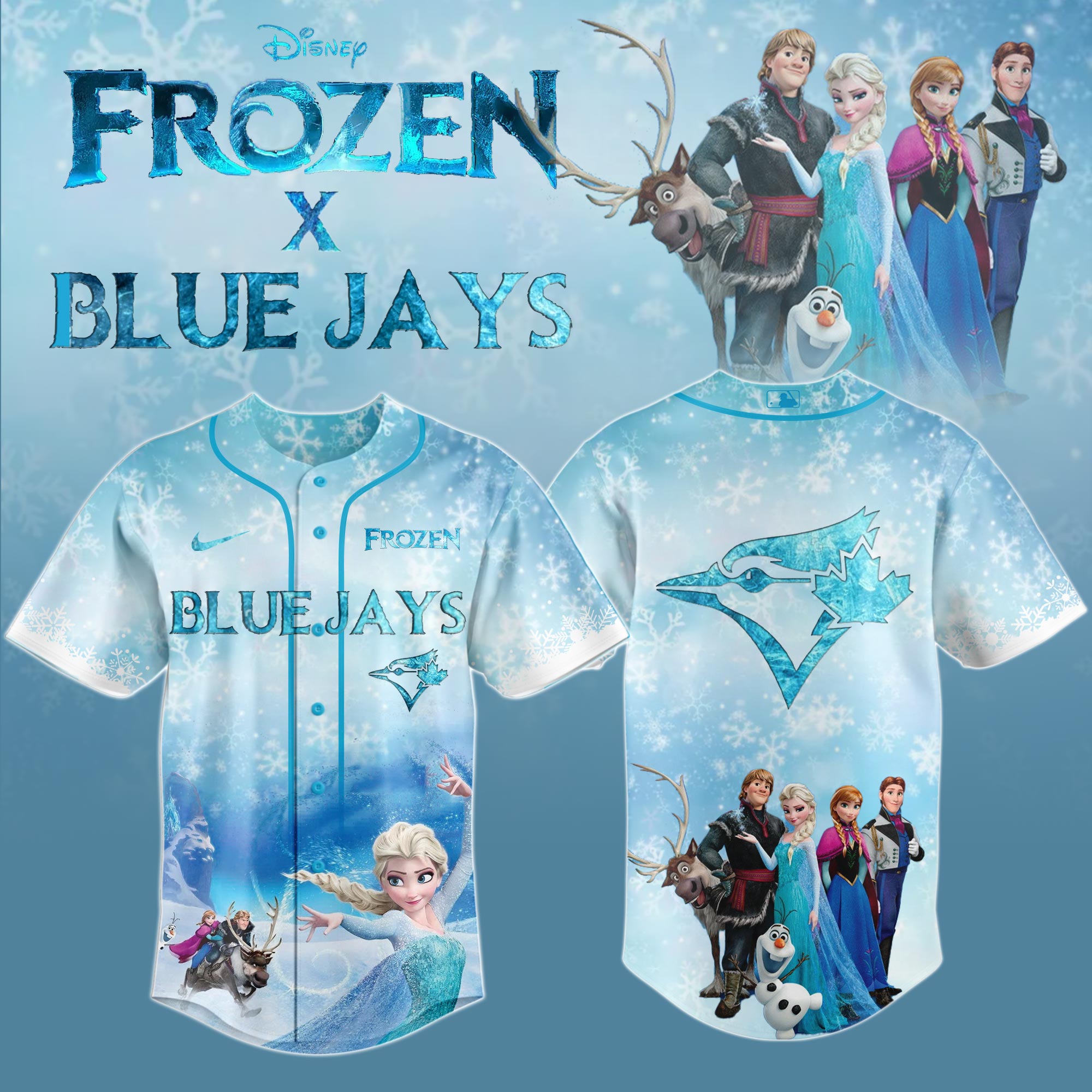 Toronto Blue Jays MLB x Frozen Personalized New Baseball Jersey For Fans