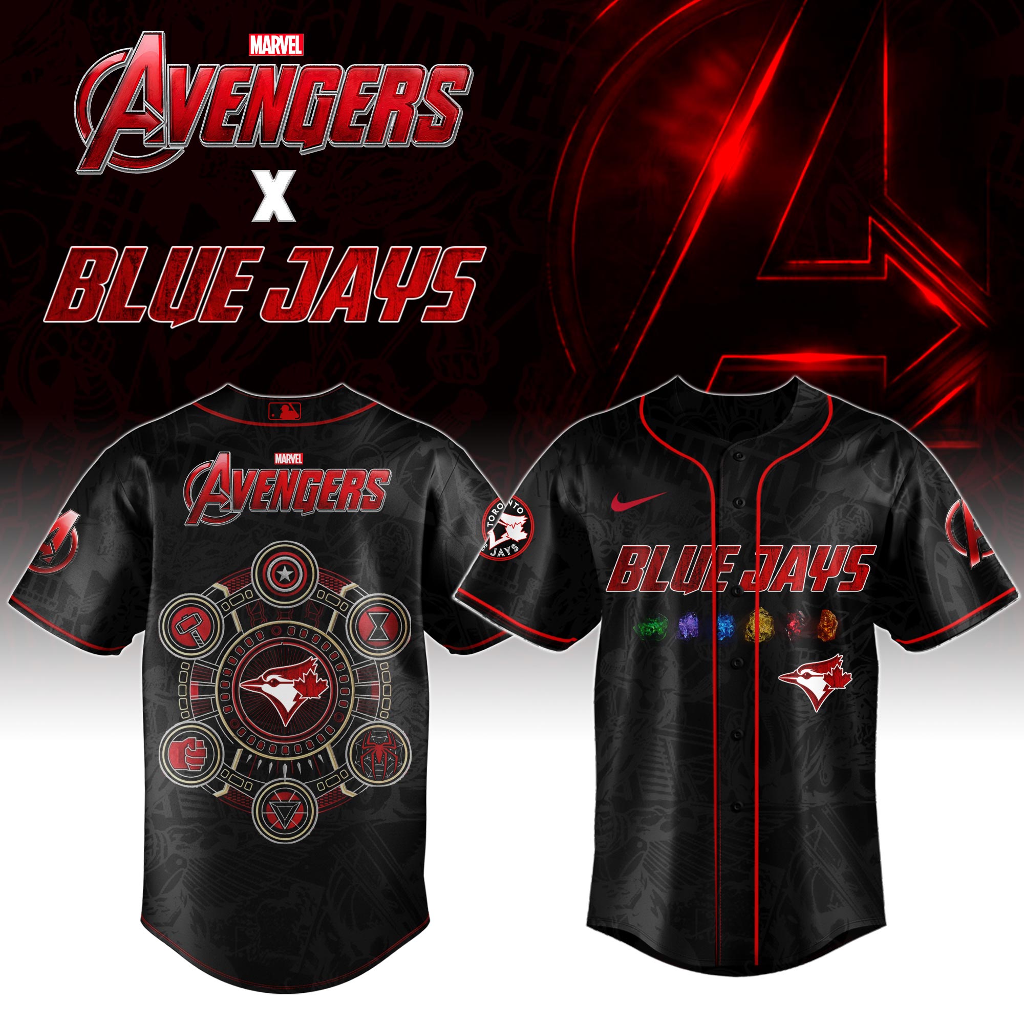 Toronto Blue Jays MLB x Marvel Avengers Night Personalized New Baseball Jersey For Fans