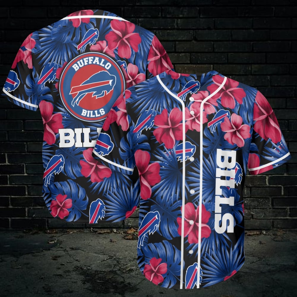 Buffalo Bills Baseball Jersey Flower For Men And Women