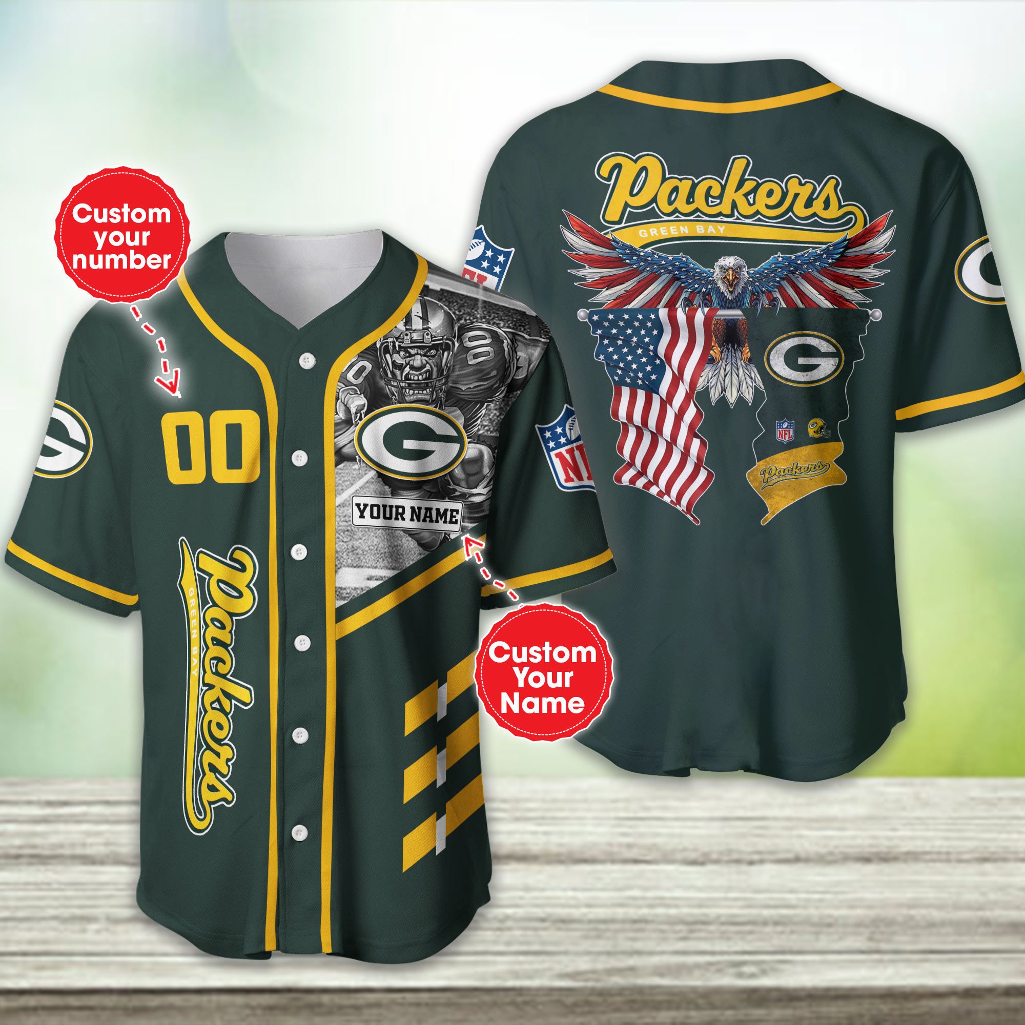 Green Bay Packers Personalized Baseball Jersey For Men And Women