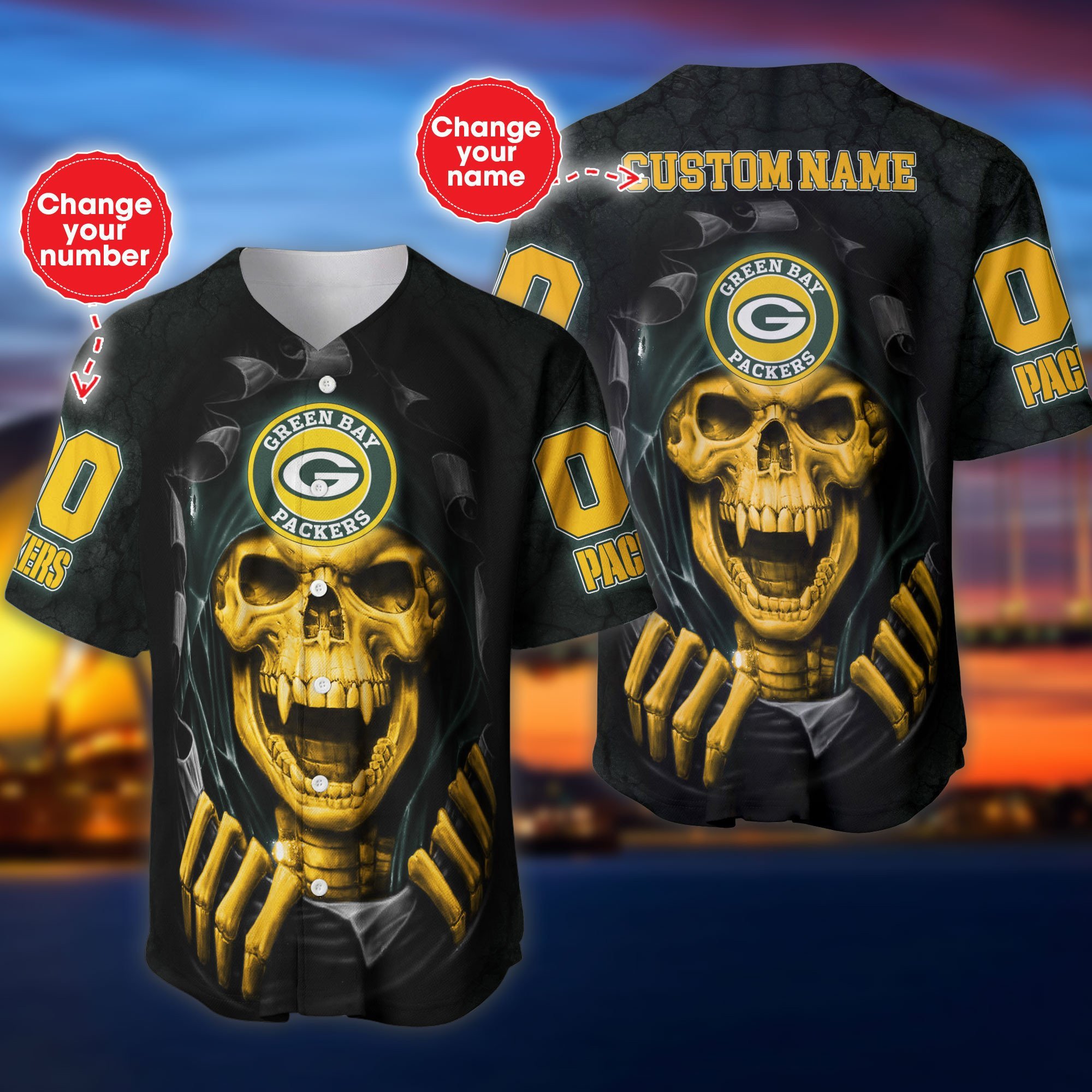 Green Bay Packers Personalized Baseball Jersey For Men And Women