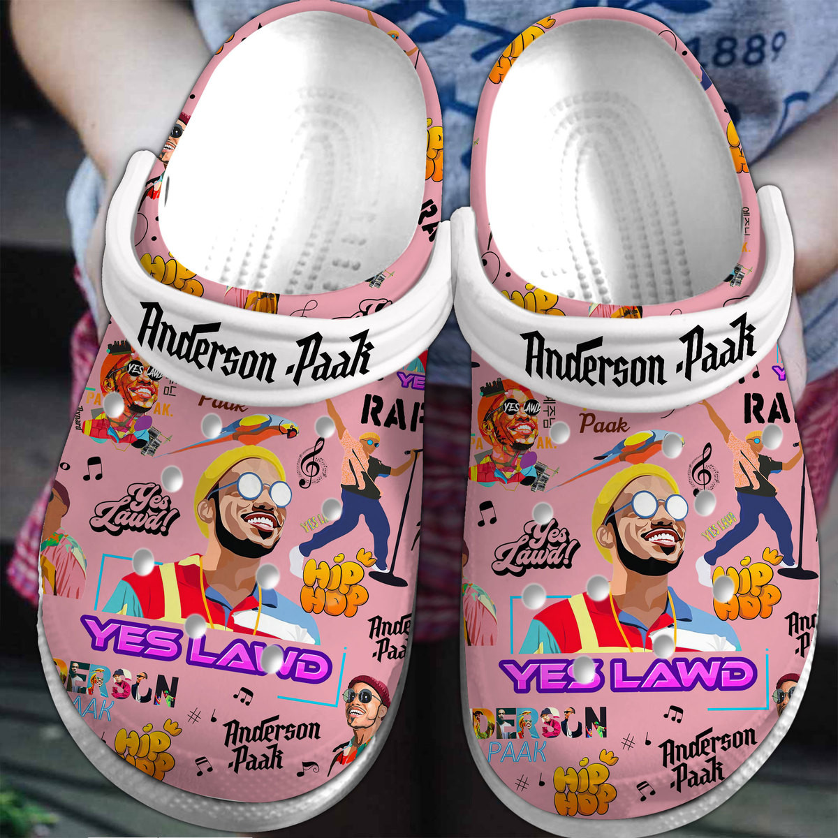 Anderson Paak pinkMusic Crocs Clogs Comfortable